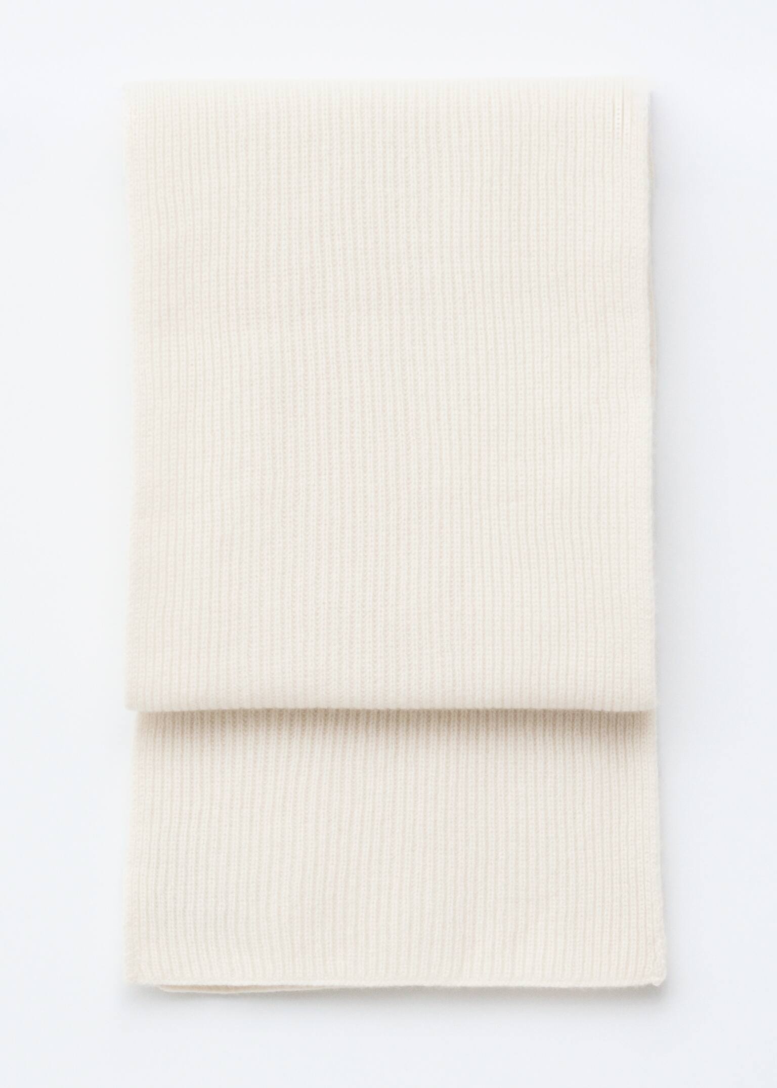 Écharpe tricotée en cachemire - Couleur crème/Taupe/Rose poudré/Bleu marine/Marron foncé - 4