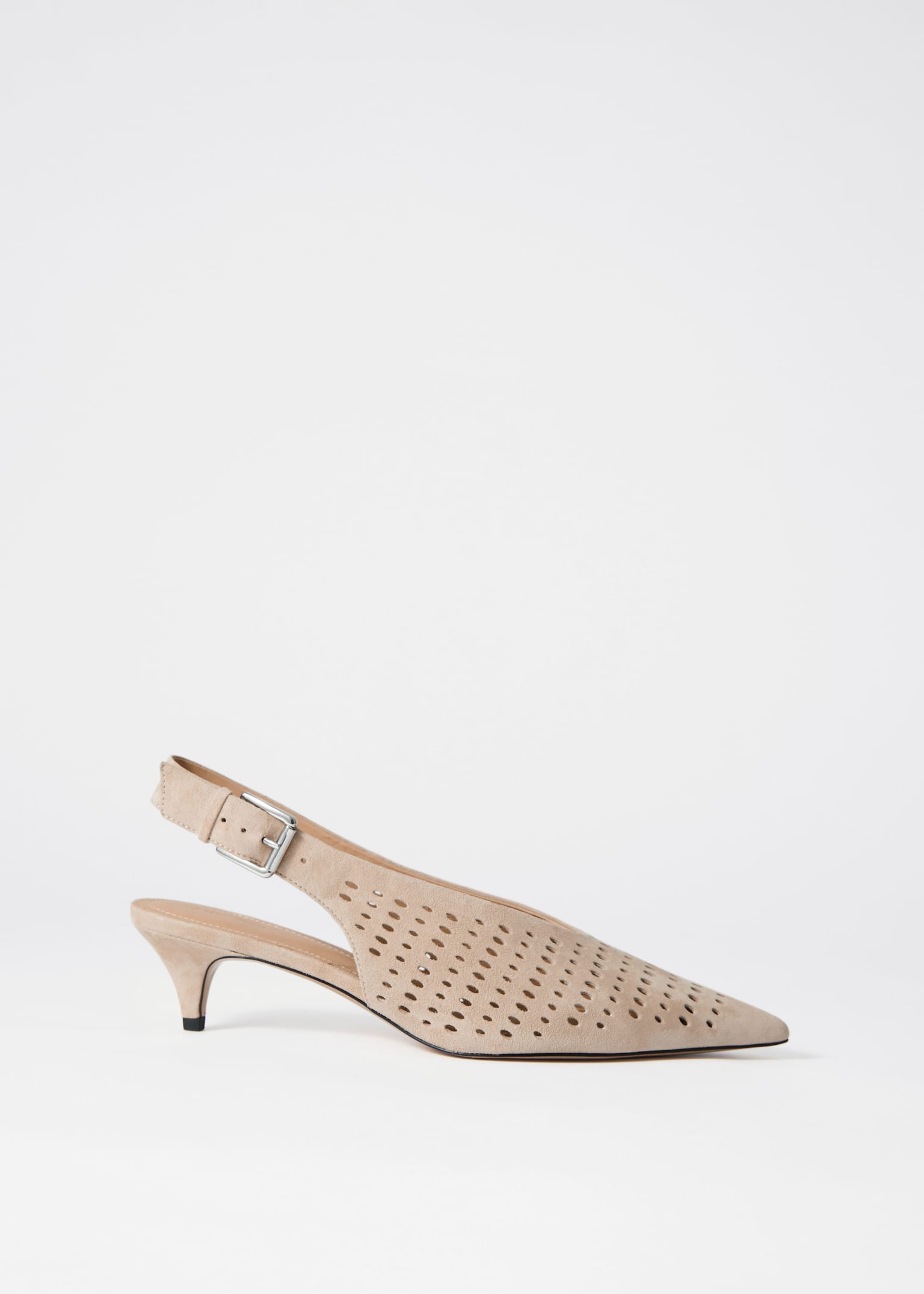 Pantofi slingback cu toc mic din piele - Bej din piele întoarsă/Imprimeu leopard din piele întoarsă/Negru - 2