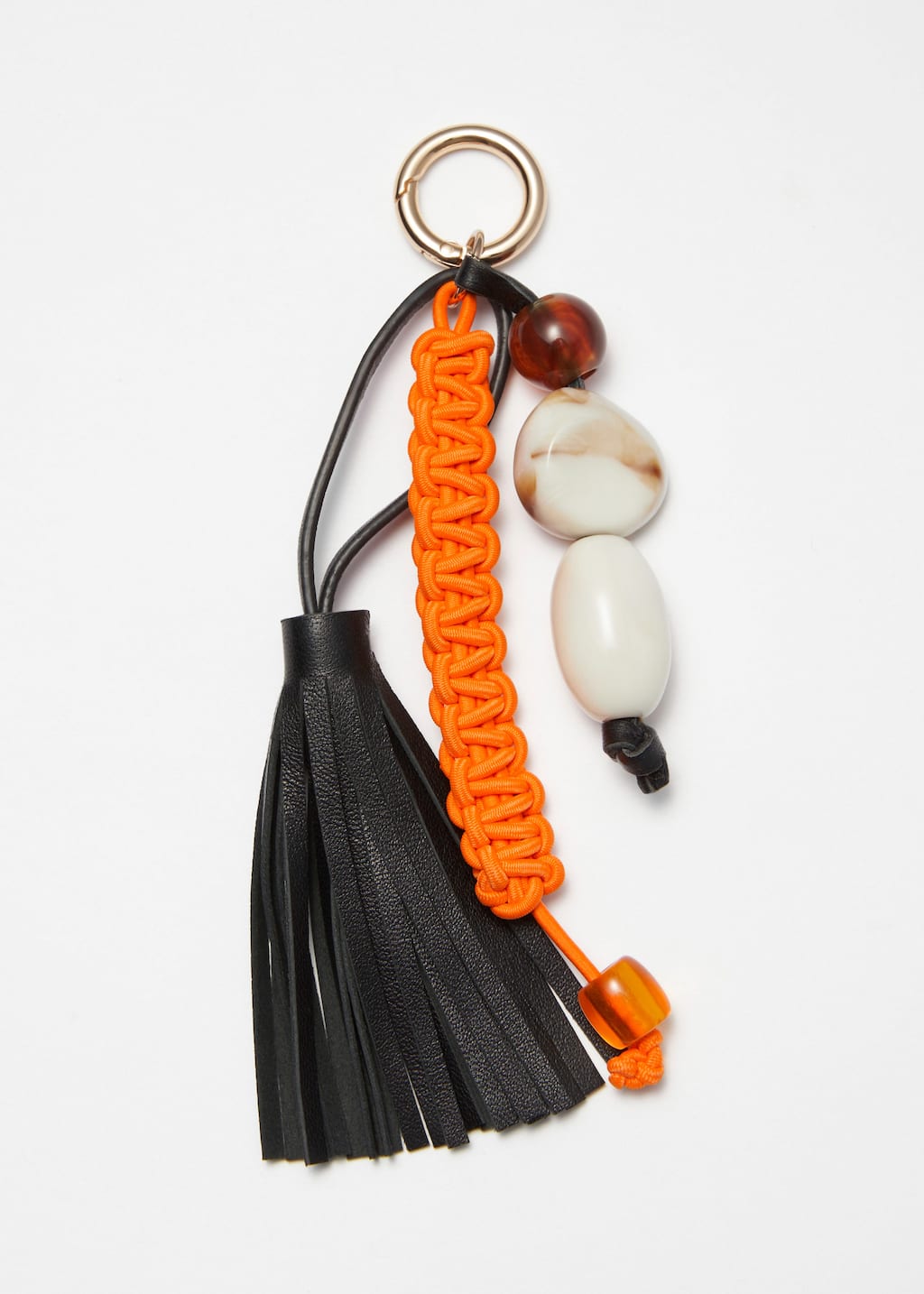 Stone & Tassel Embellished Keychain