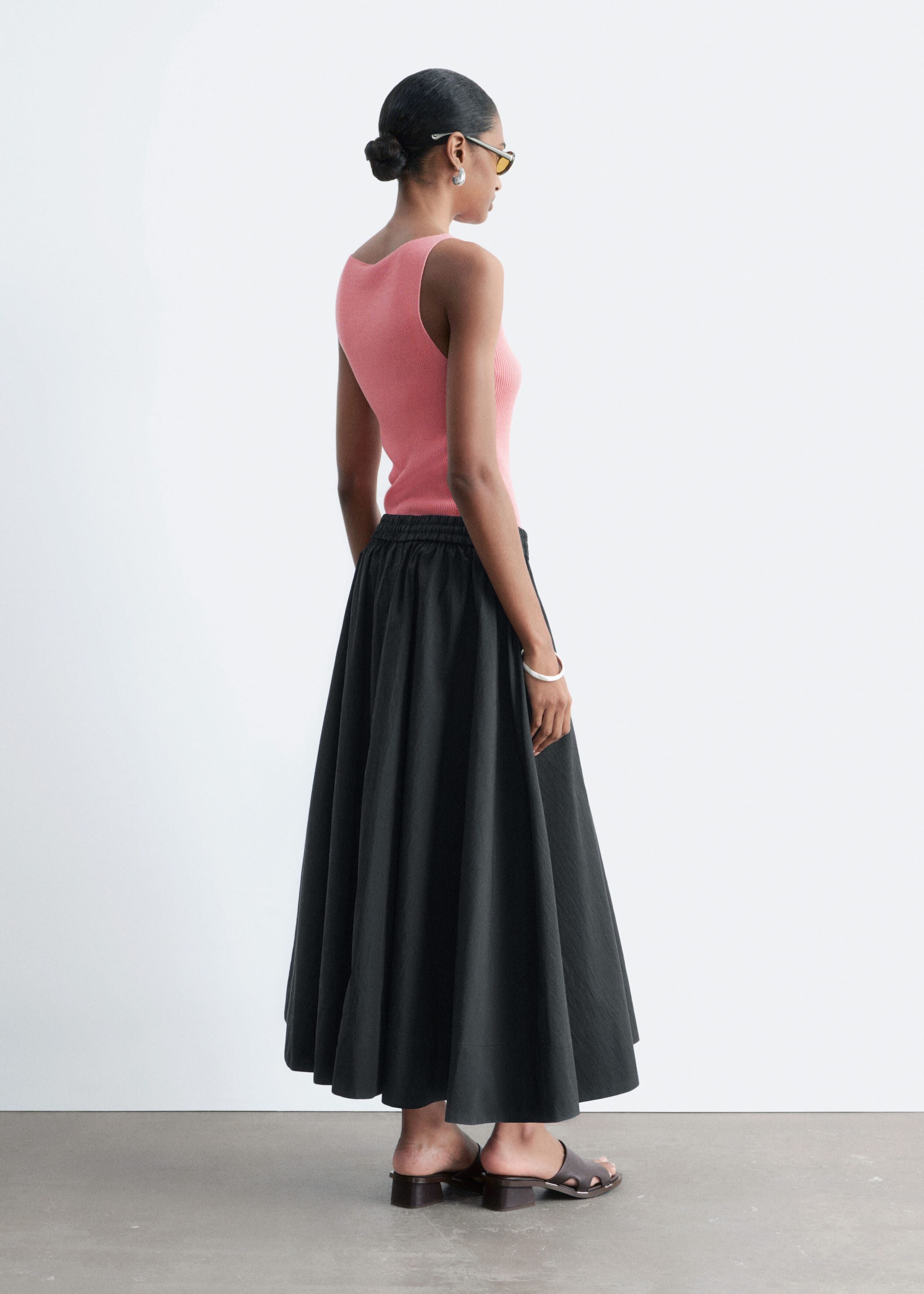 Image of Rynkad a-linjeskuren maxikjol