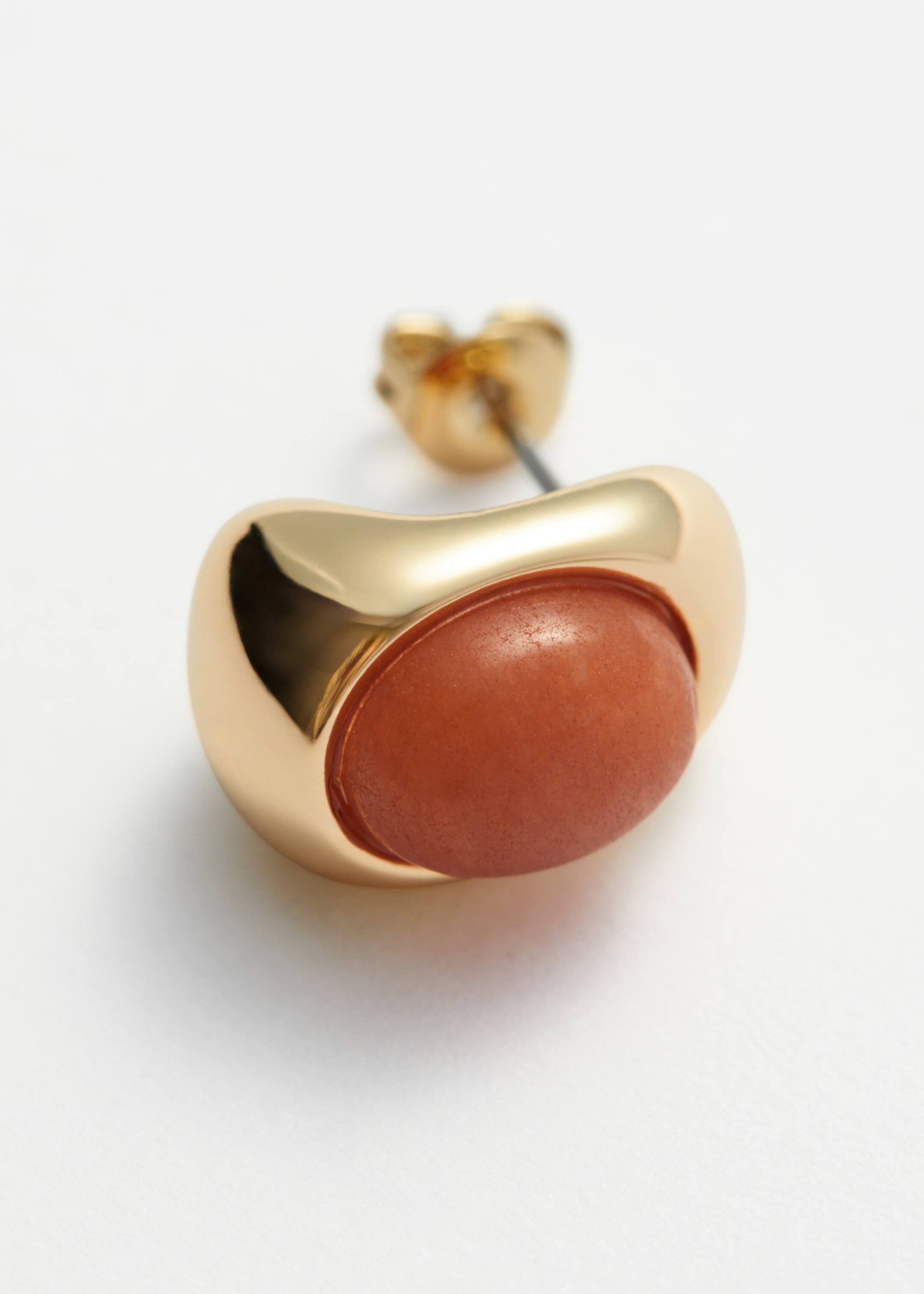 Visualizza immagine più grande: Orecchini a perno con pietra - Oro/Ambra - DONNA | H&M IT 2