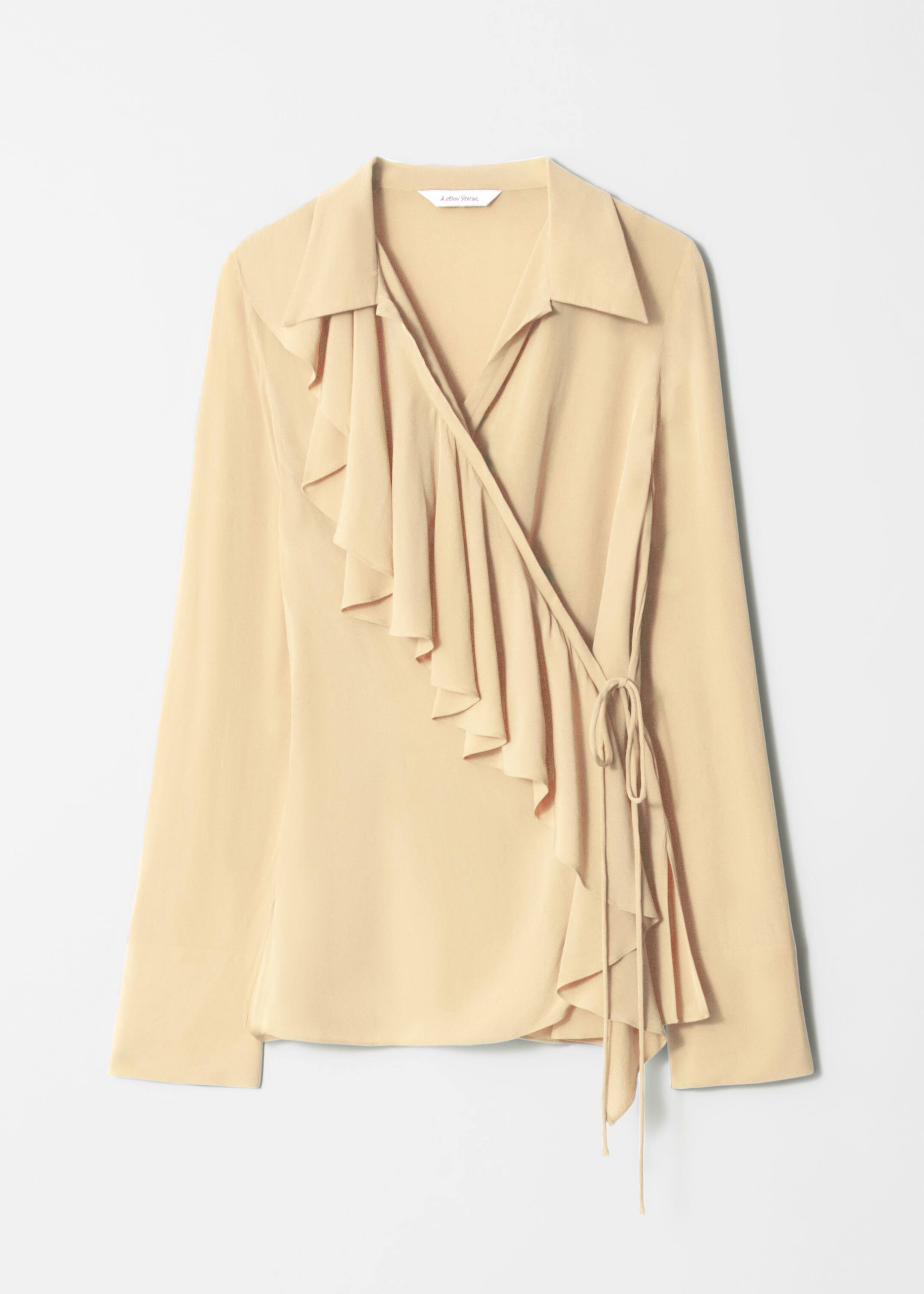 Grotere afbeelding bekijken: Wikkelblouse met ruches - Lichtgeel - DAMES | H&M BE 5