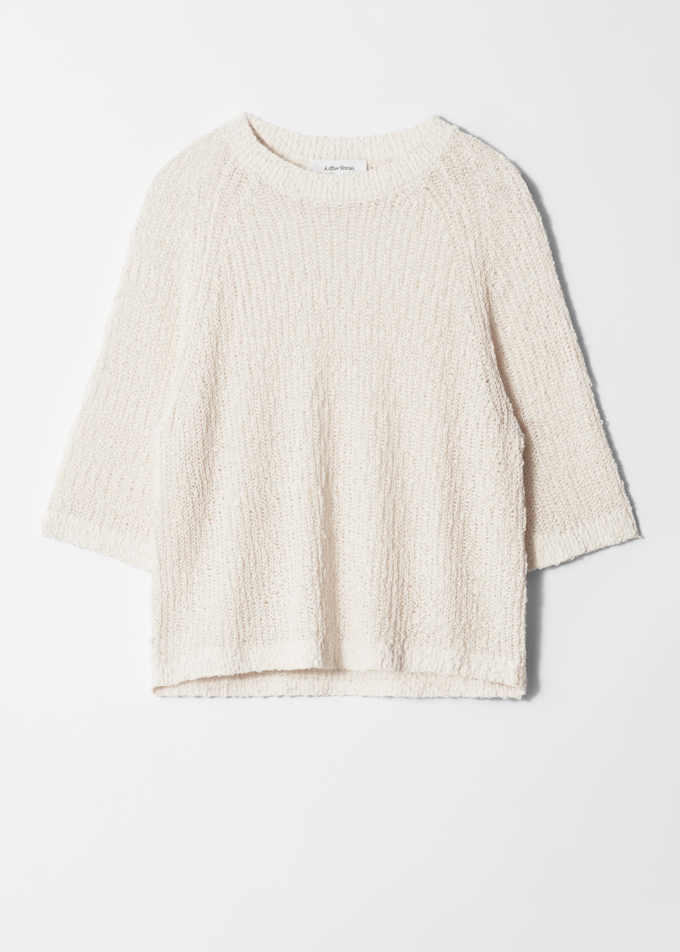 Visualizza immagine più grande: T-shirt in misto seta lavorata a maglia - Crema - DONNA | H&M IT 5