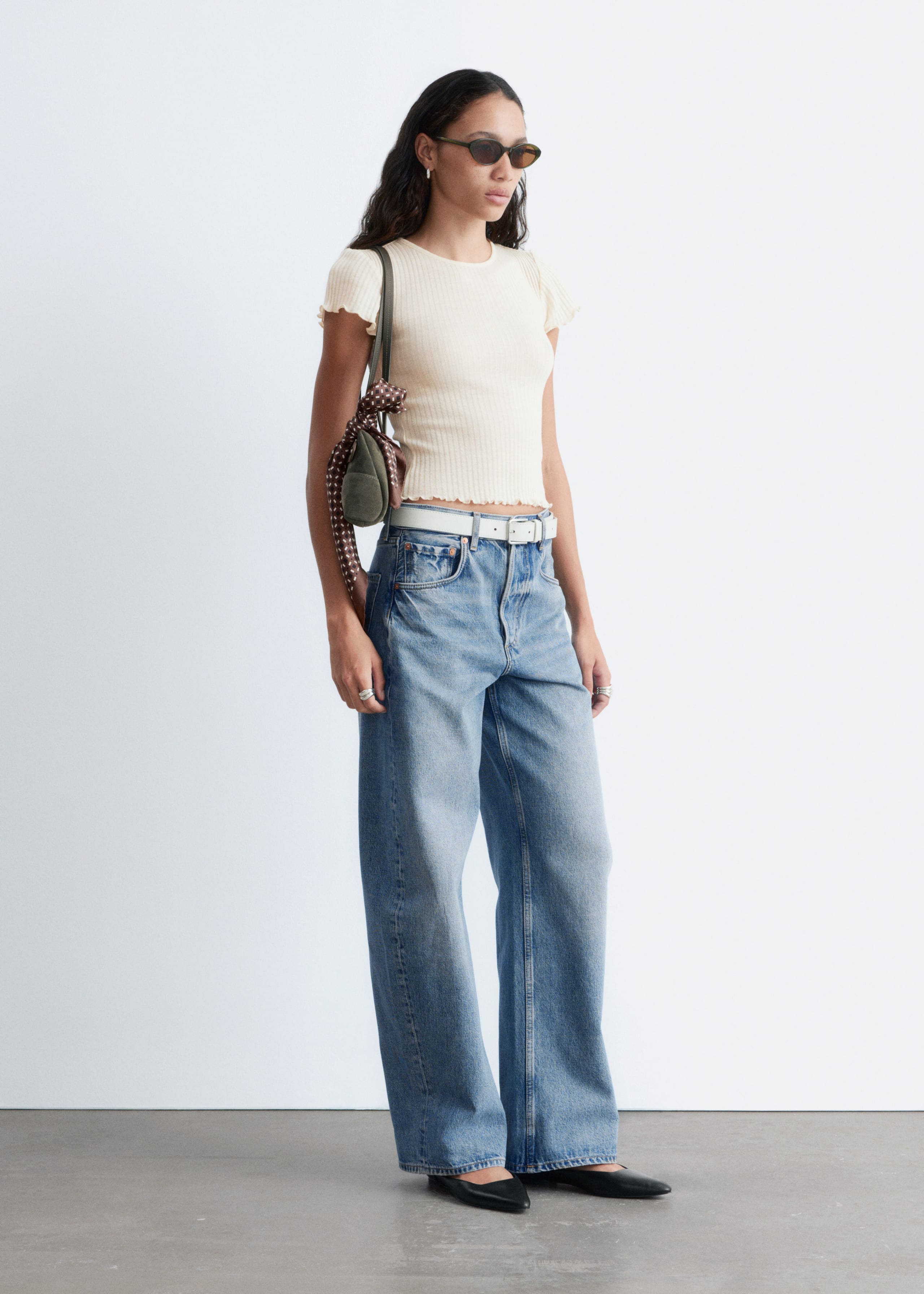 Image of Ribbed Wool T-Shirt