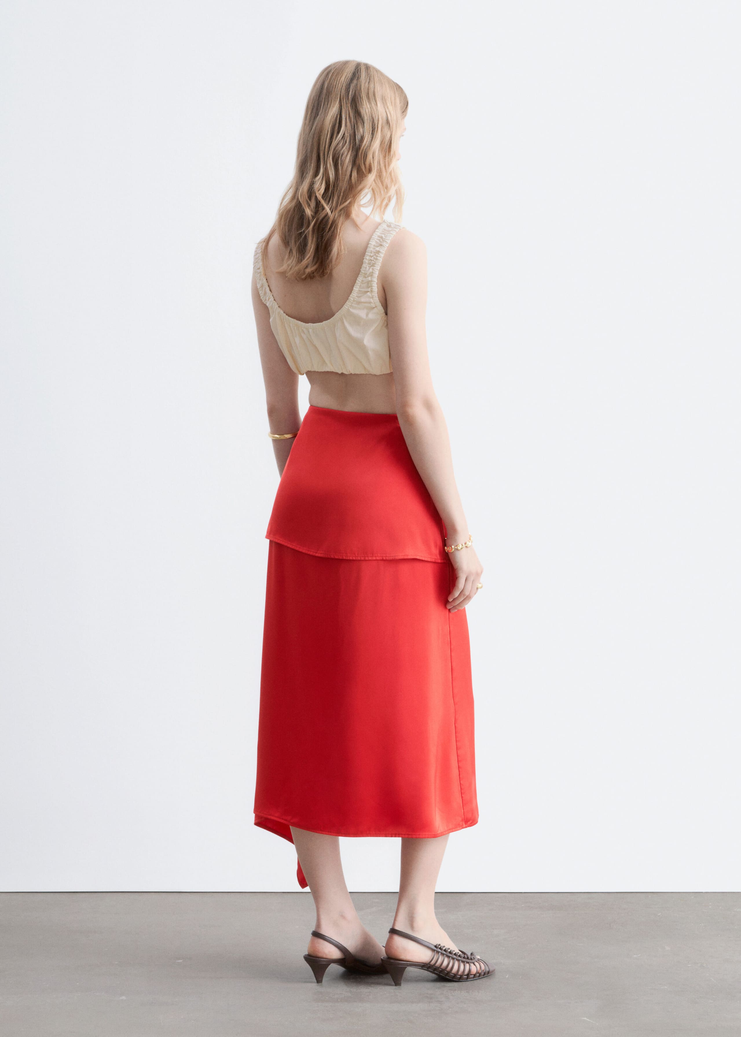 Wickelrock im Lagen-Look - Rot - Lookbook