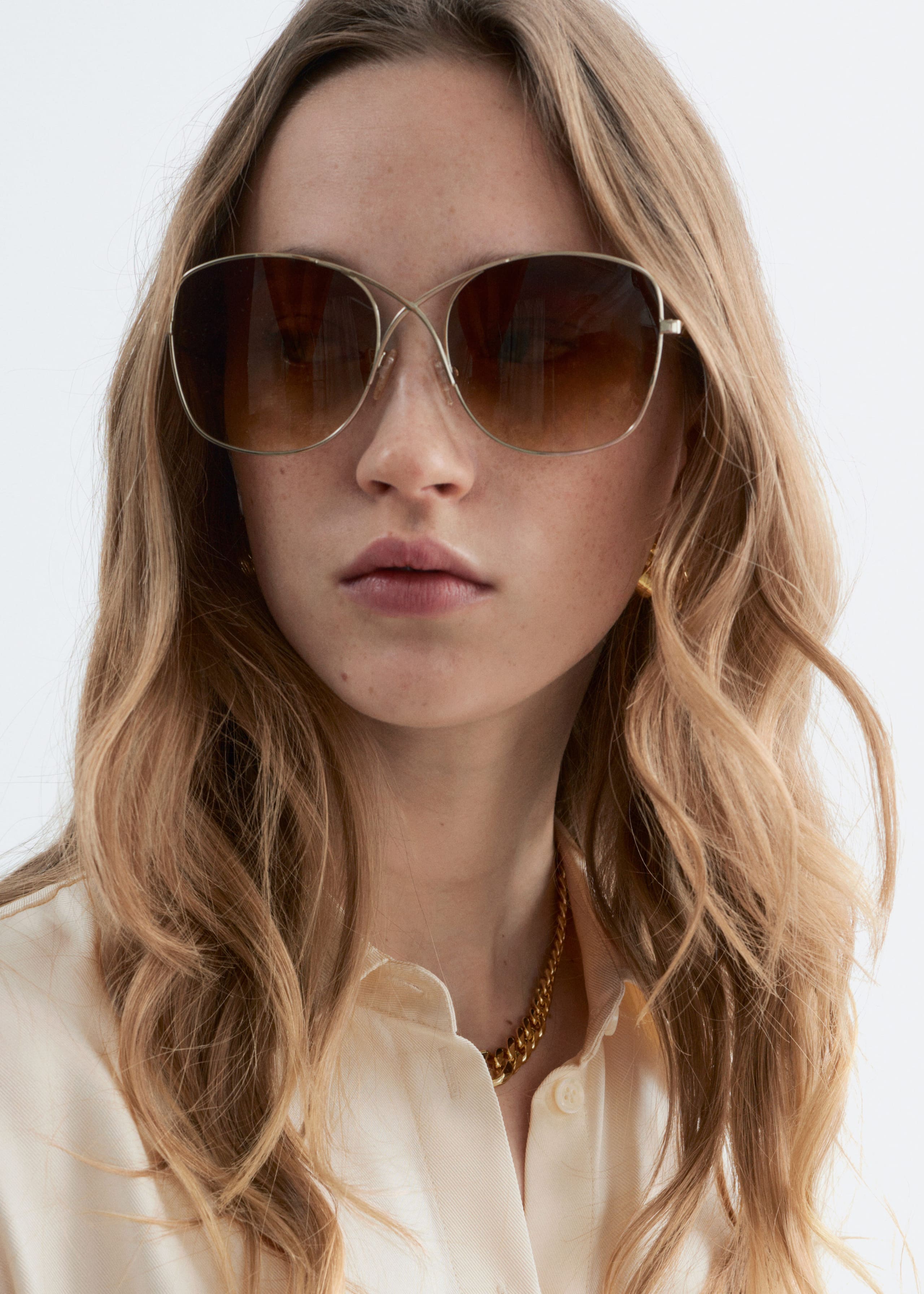 Image of Oversized Crossover-Frame Sunglasses