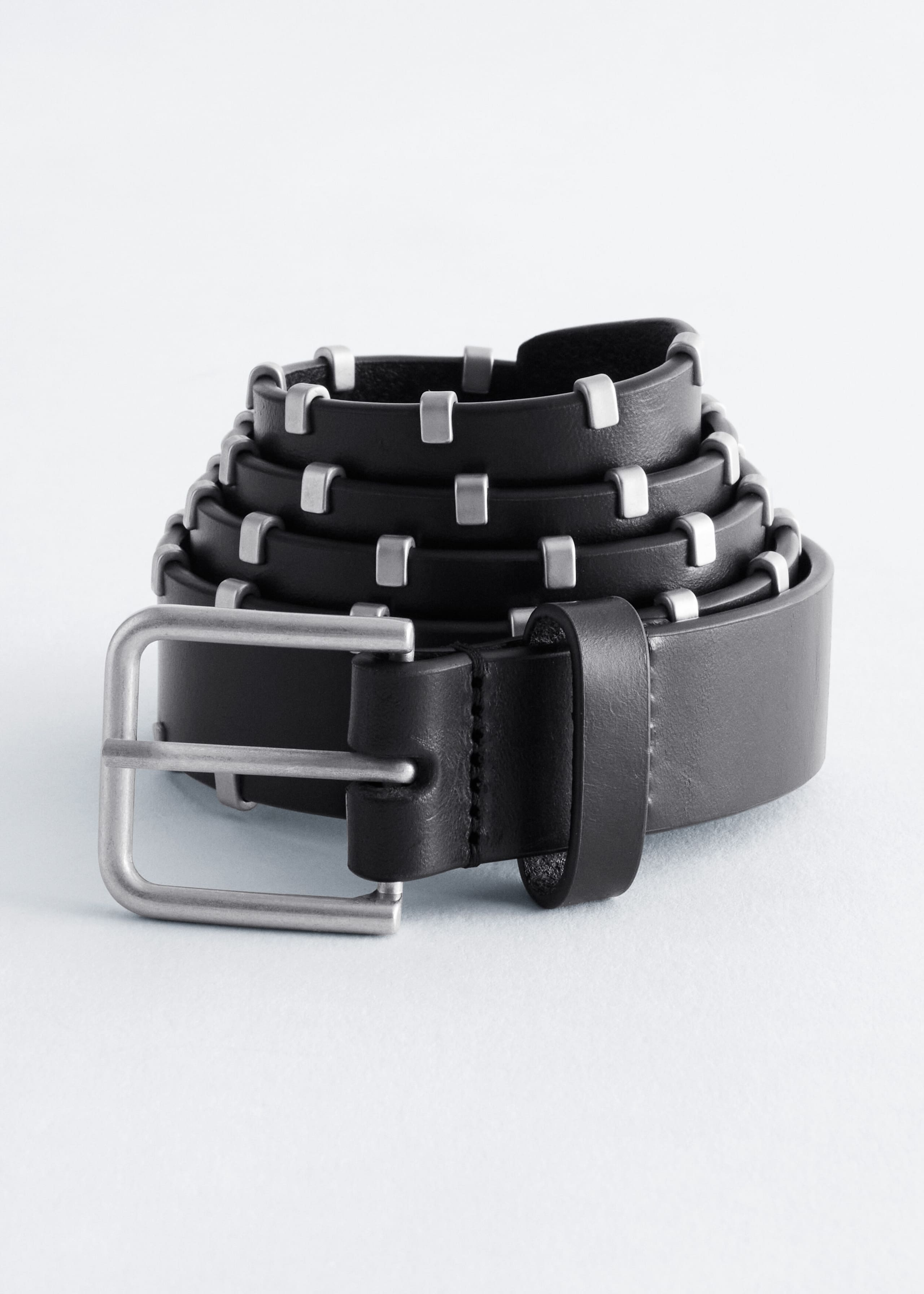 Studded Leather Belt Black
