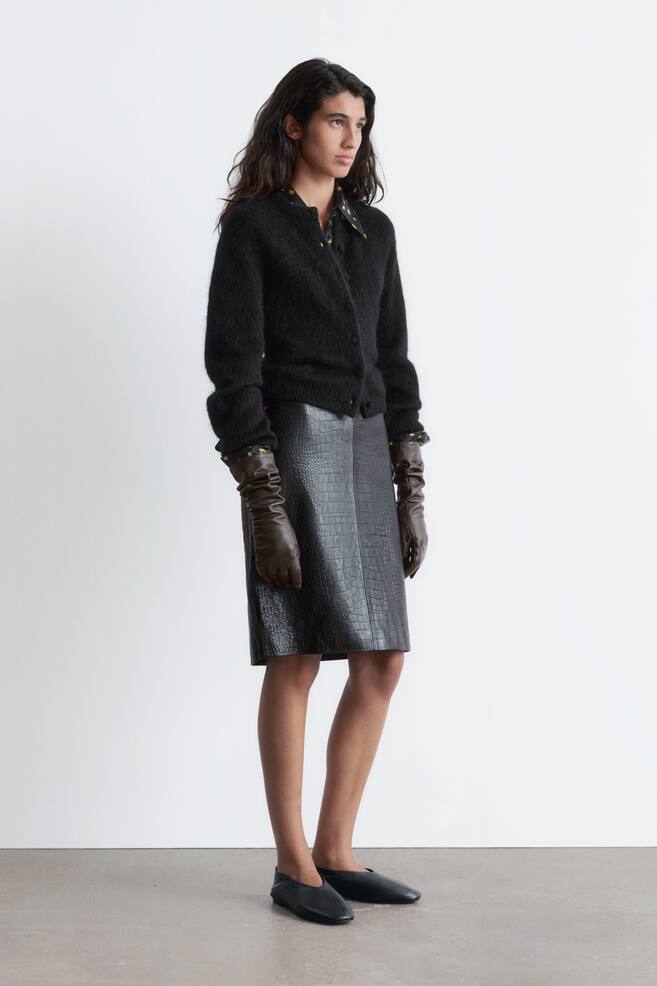 Cárdigan de punto cepillado - Negro - 6