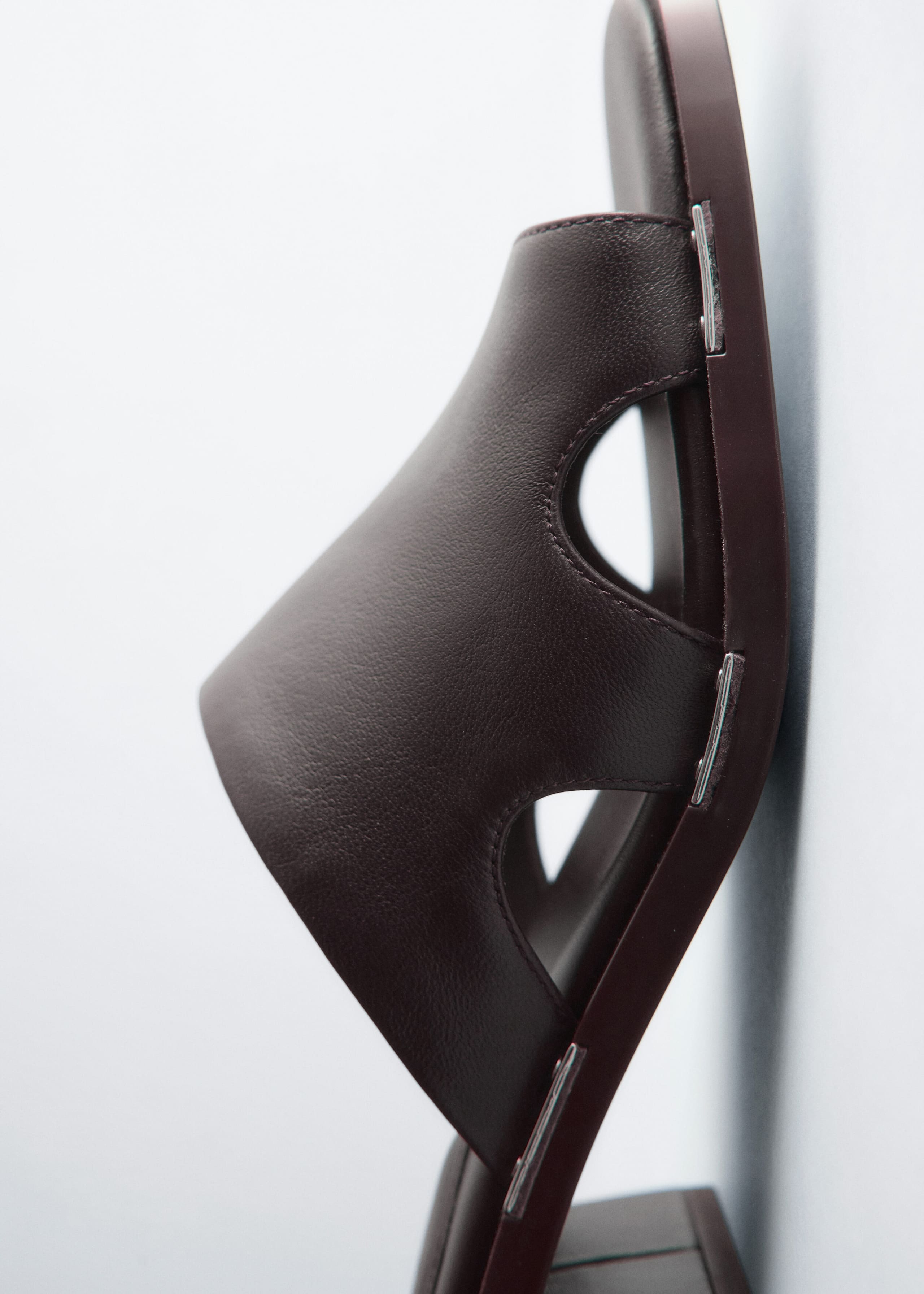 Block Heel Leather Sandals - Dark Brown - Still Life