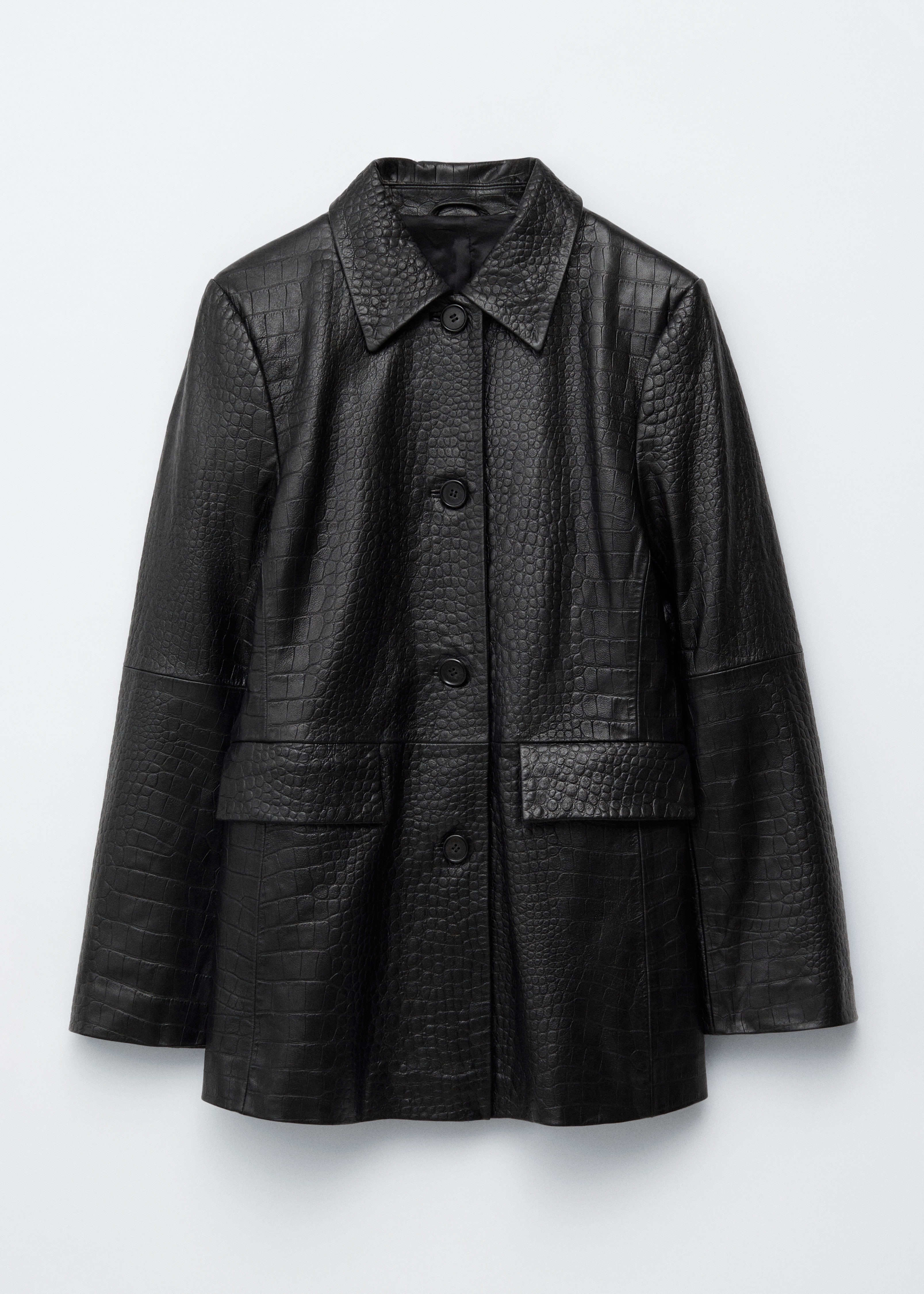 Leather Jacket - Black Croco