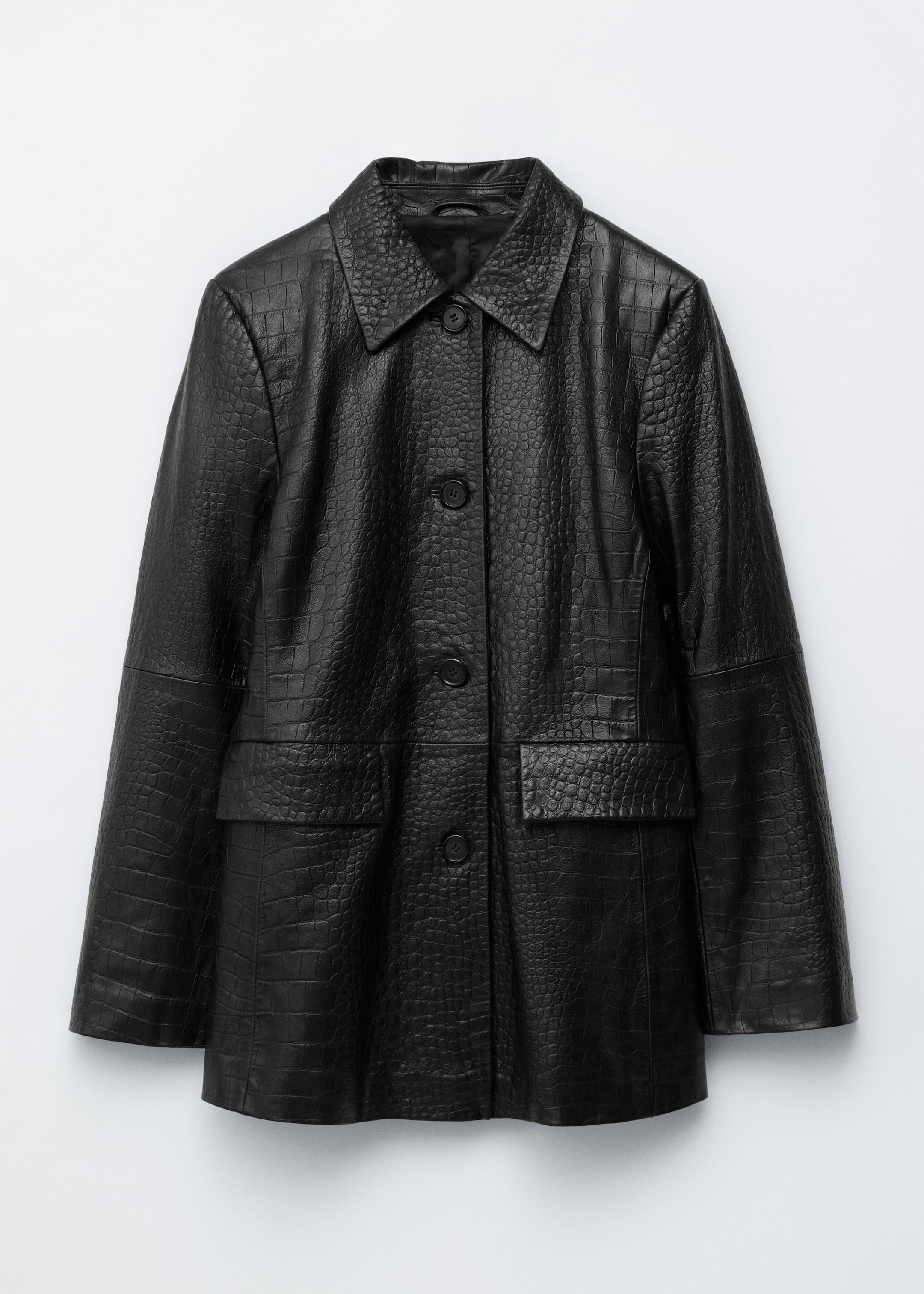 Agrandir l'image: Veste en cuir - Croco noir - FEMME | H&M CH 6
