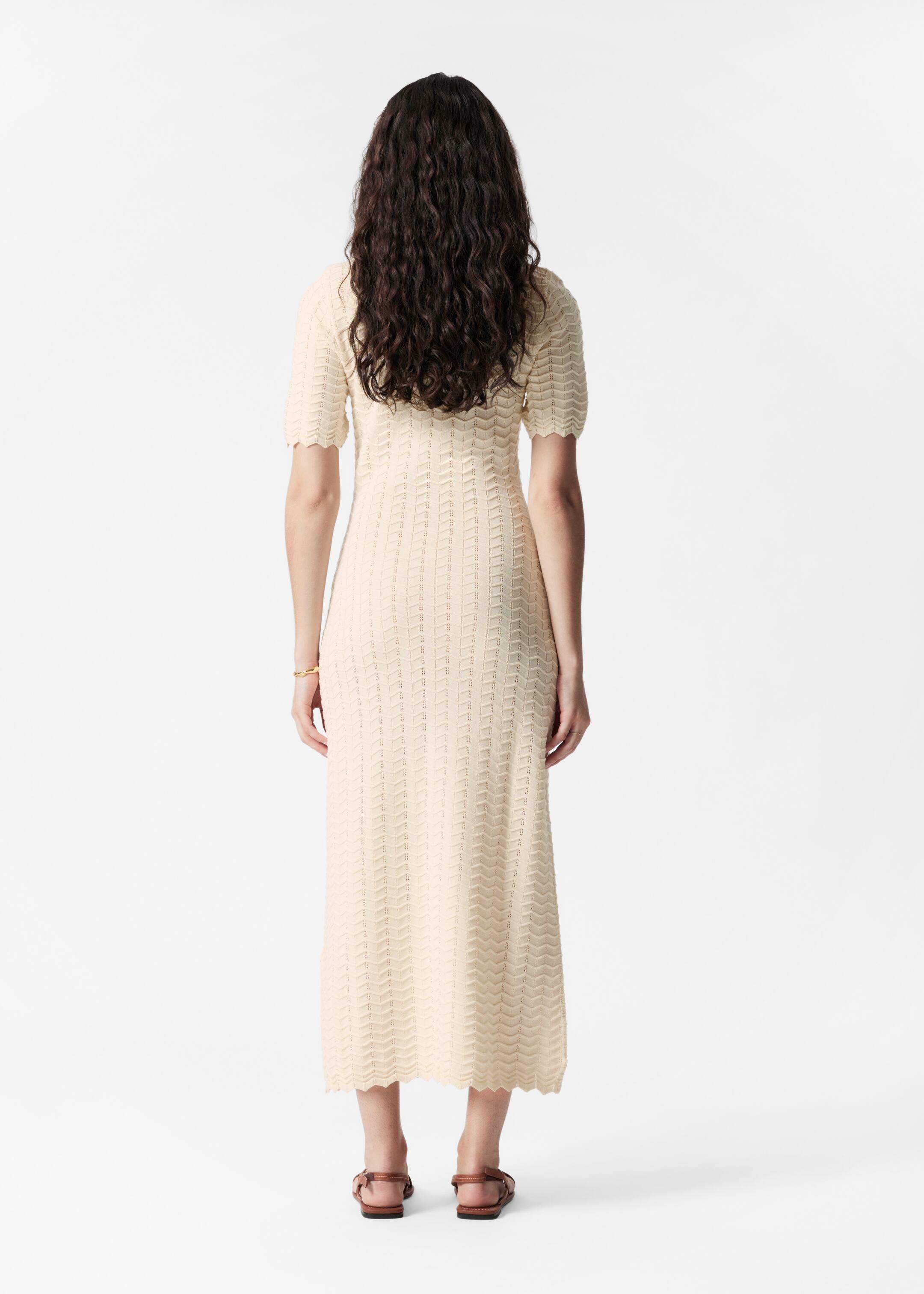 Größeres Bild anzeigen: Midikleid aus Pointelle-Strick - Creme - Ladies | H&M AT 4