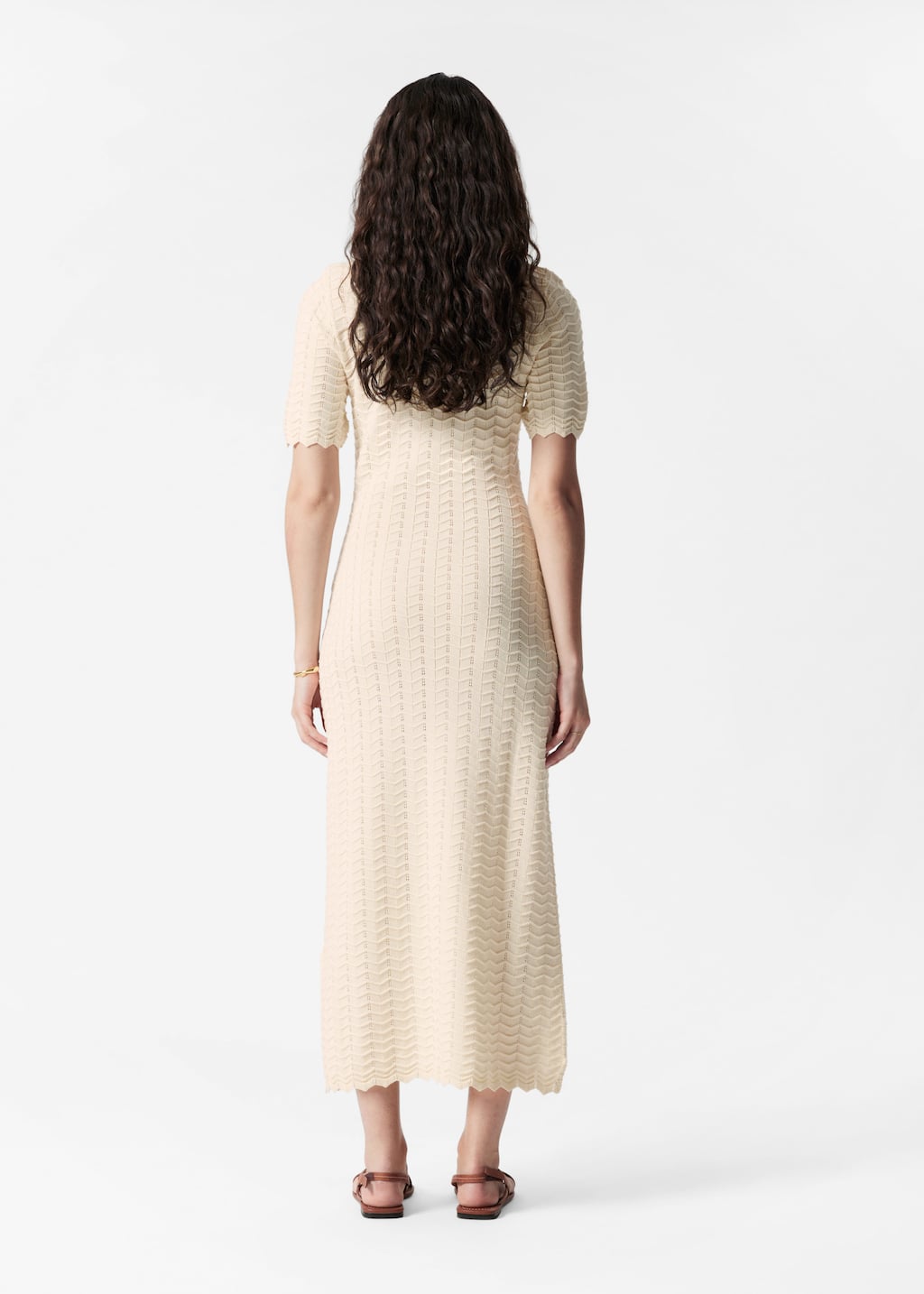 Image of Robe midi en maille pointelle
