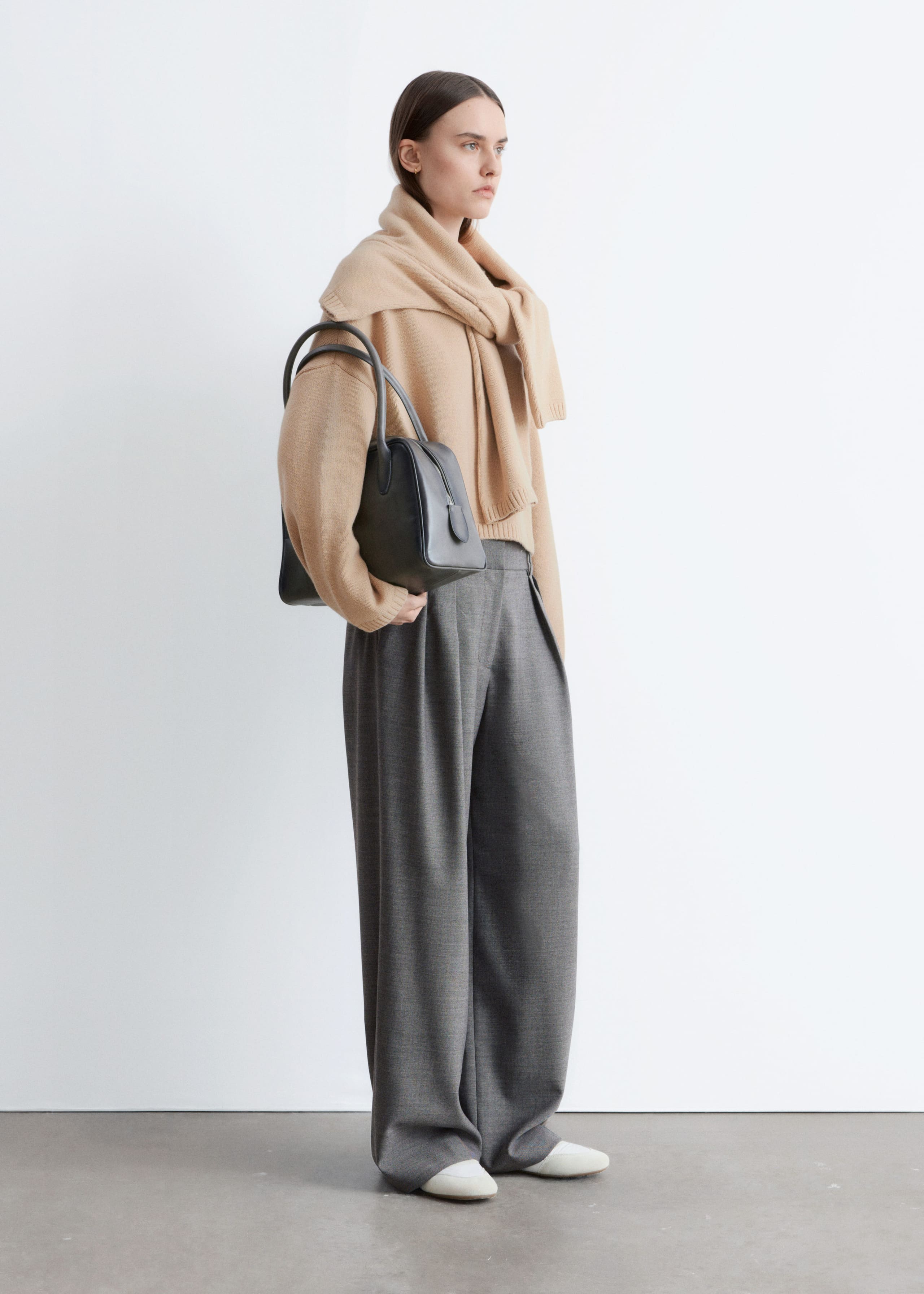 Cropped Cashmere-Blend Jumper - Beige - Lookbook