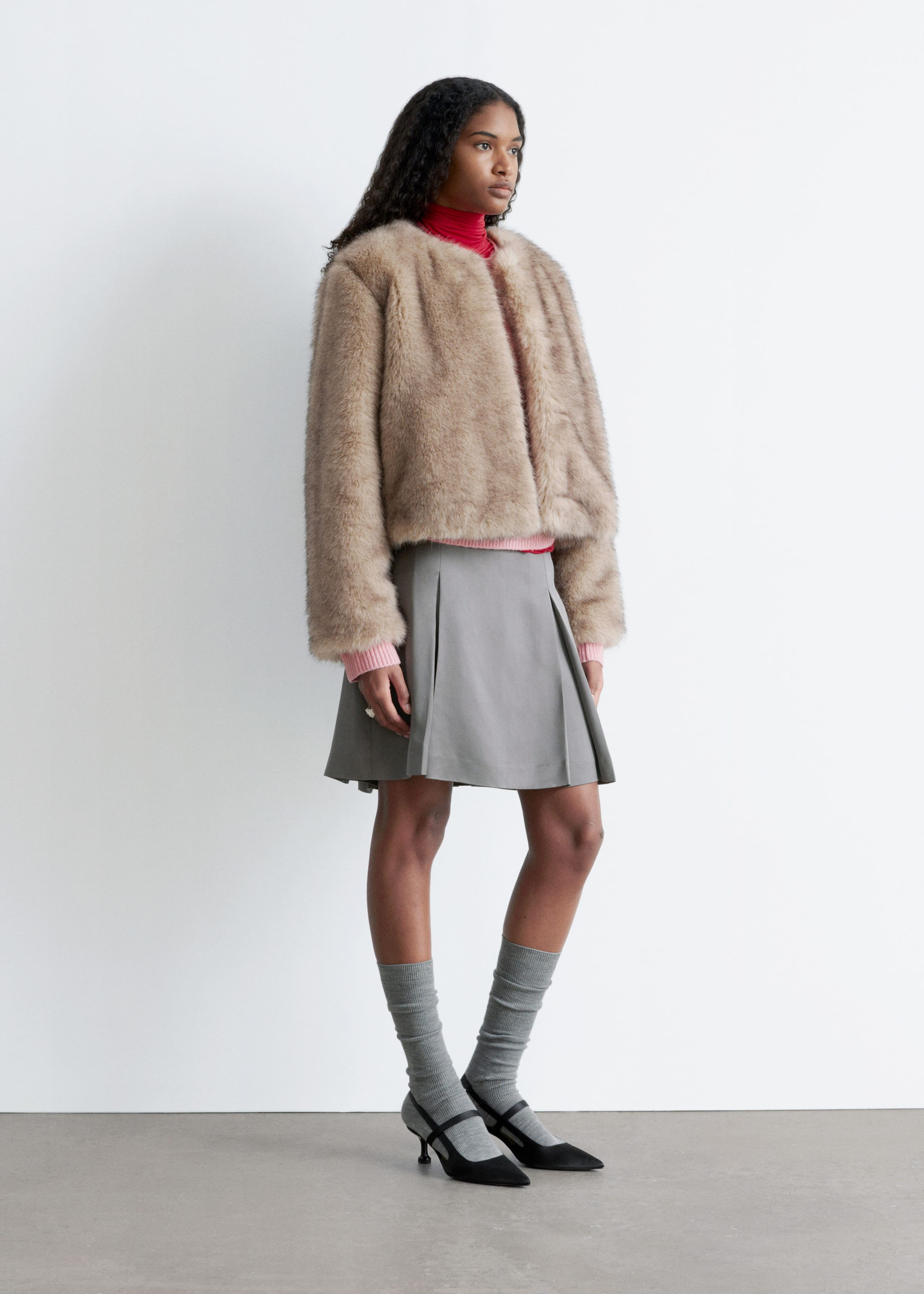Image of Short Faux Fur Jacket