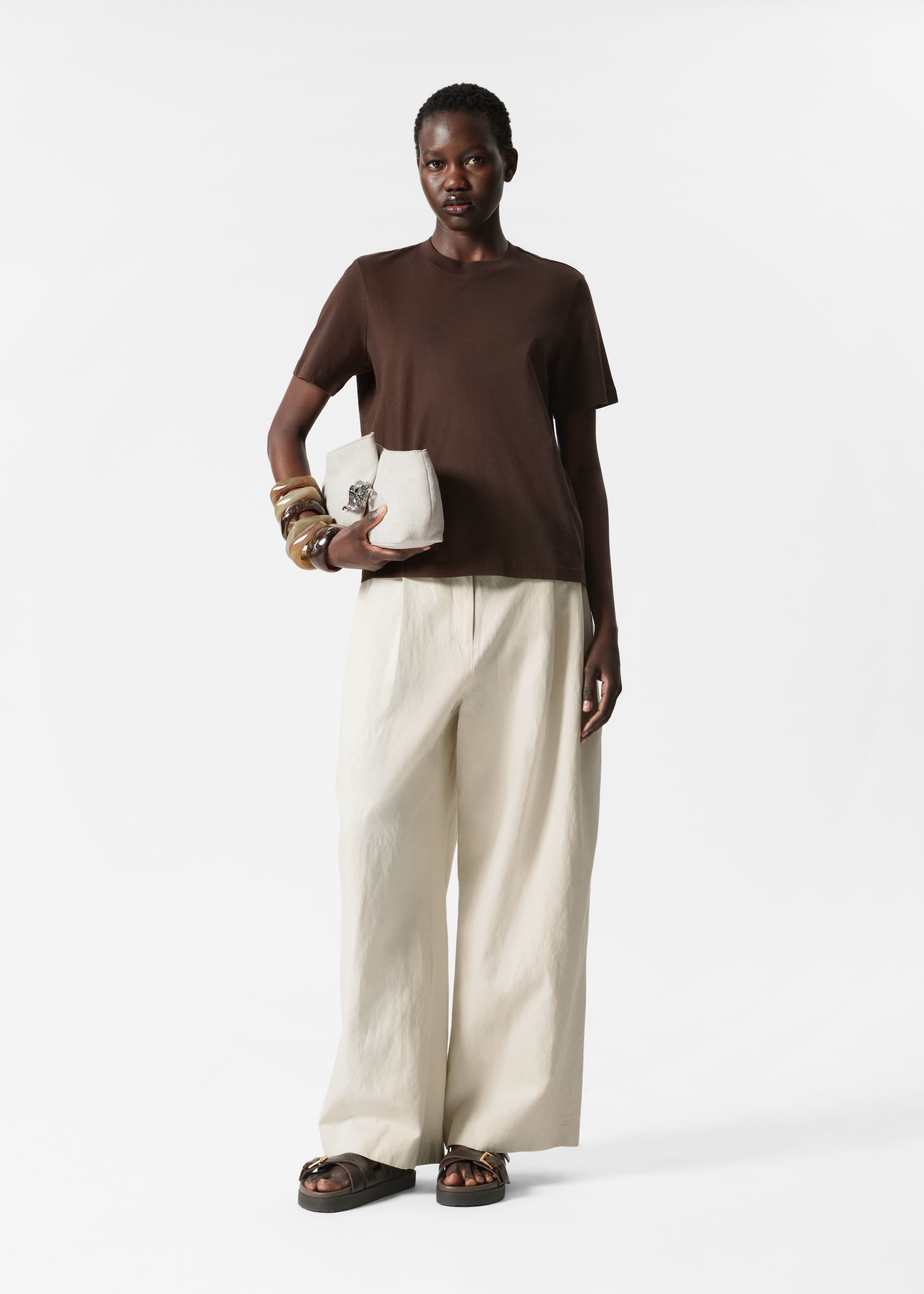 Visualizza immagine più grande: T-shirt girocollo - Marrone scuro - DONNA | H&M IT 2