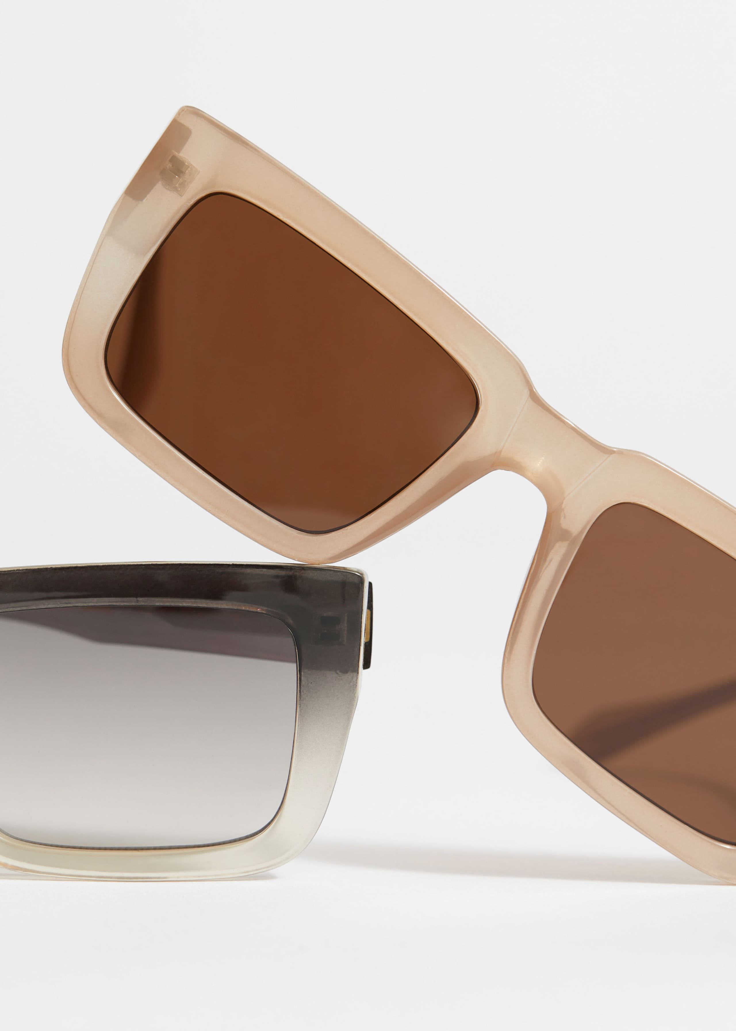 Oversized-Sonnenbrille mit eckigem Rahmen - Altrosa - Stillleben