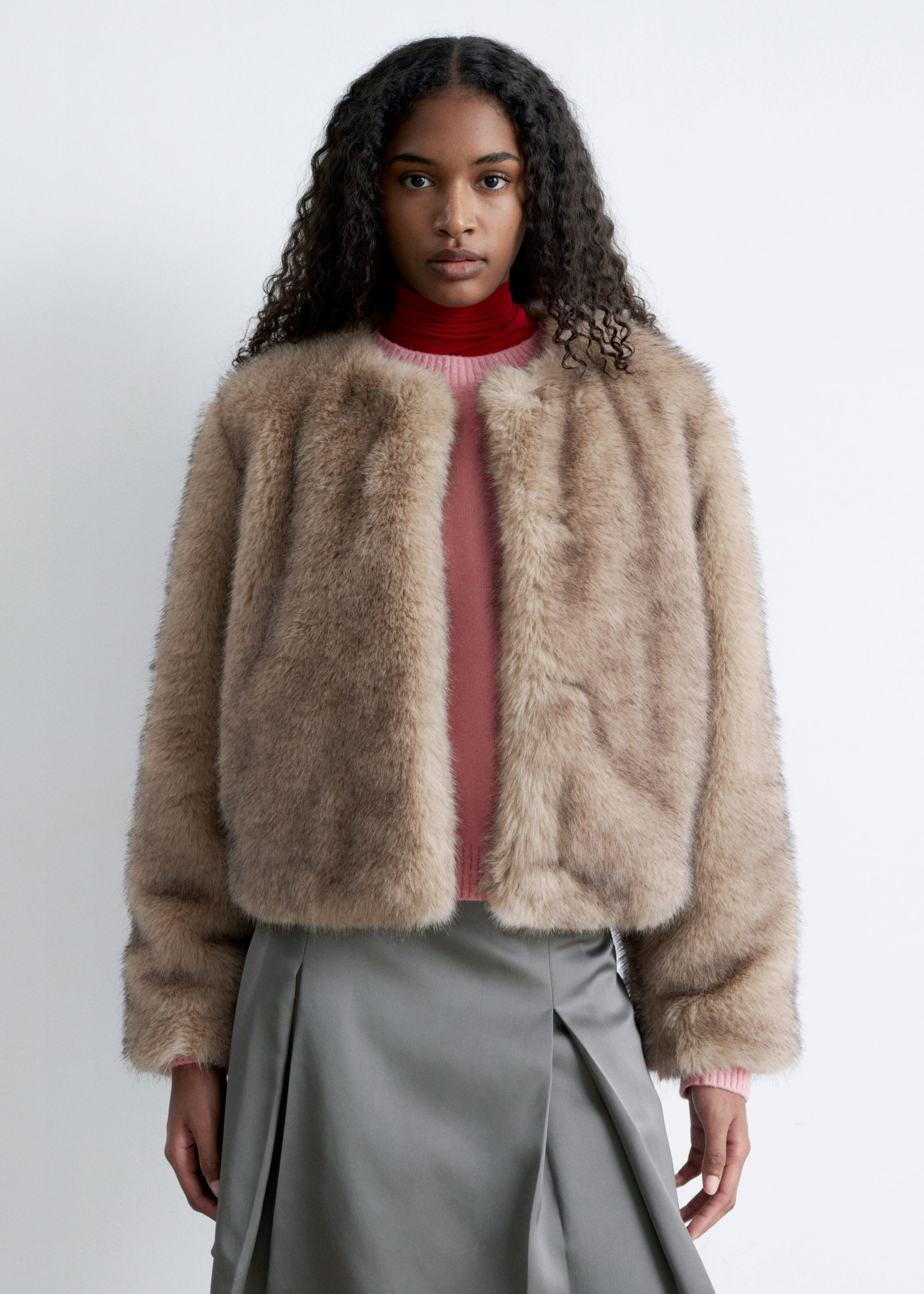 Image of Short Faux Fur Jacket