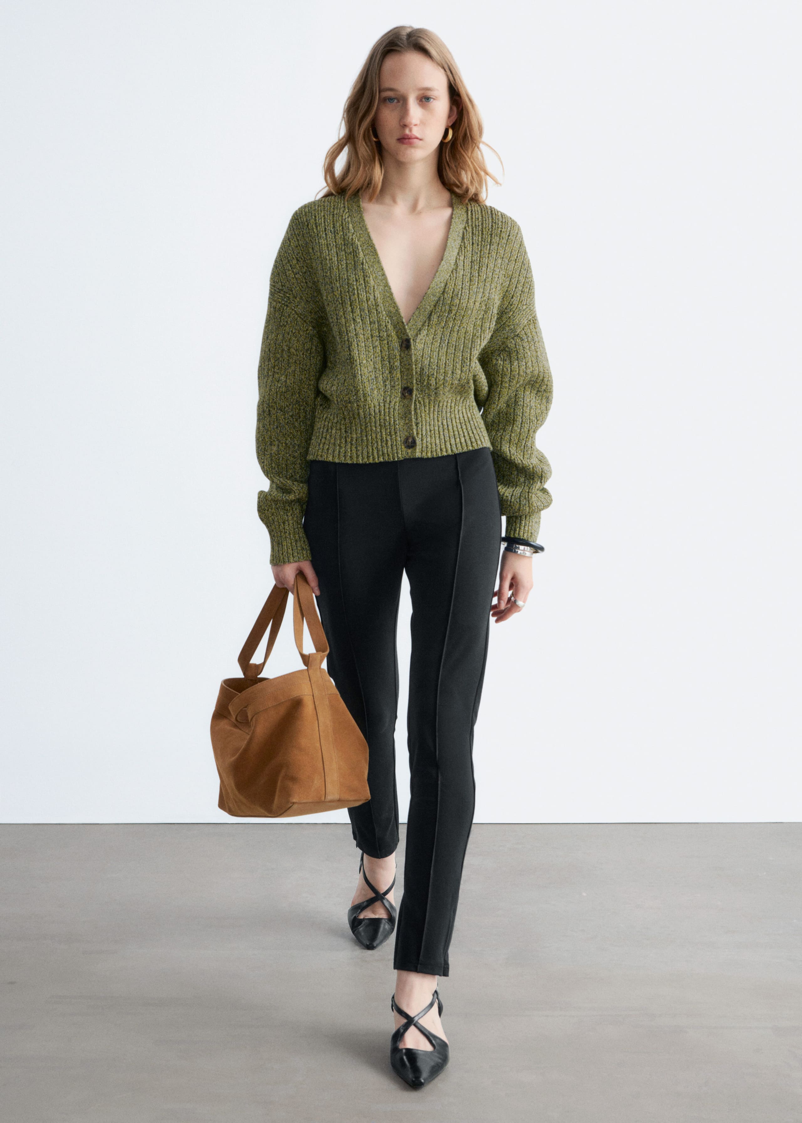Image of Rib-Knit Cotton Cardigan