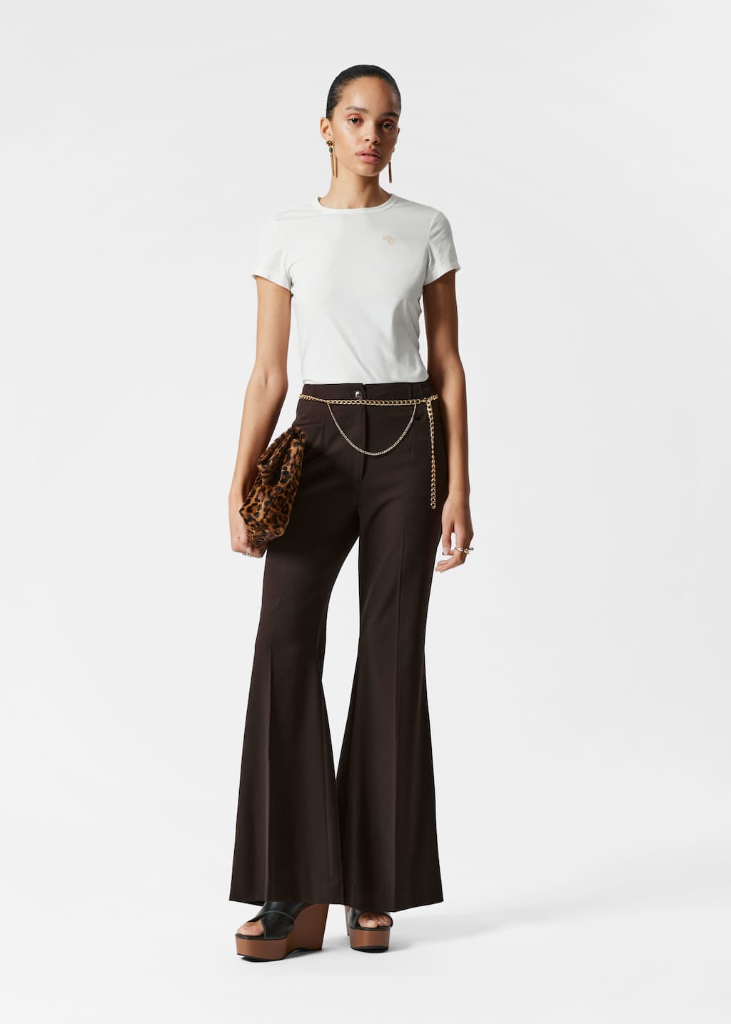 Image of Flared Press-Crease Trousers