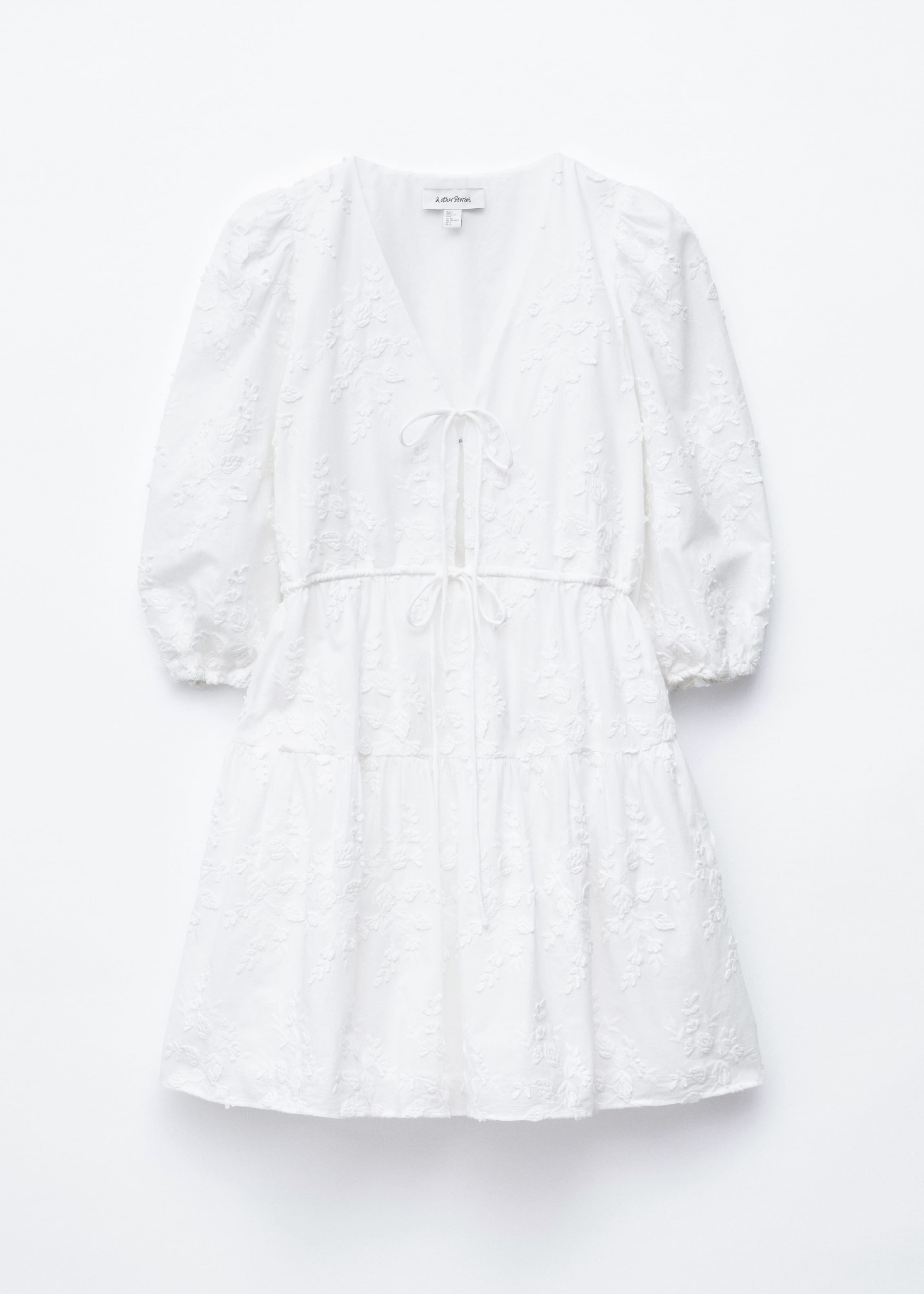 Embroidered Mini Dress - Cream - Still Life