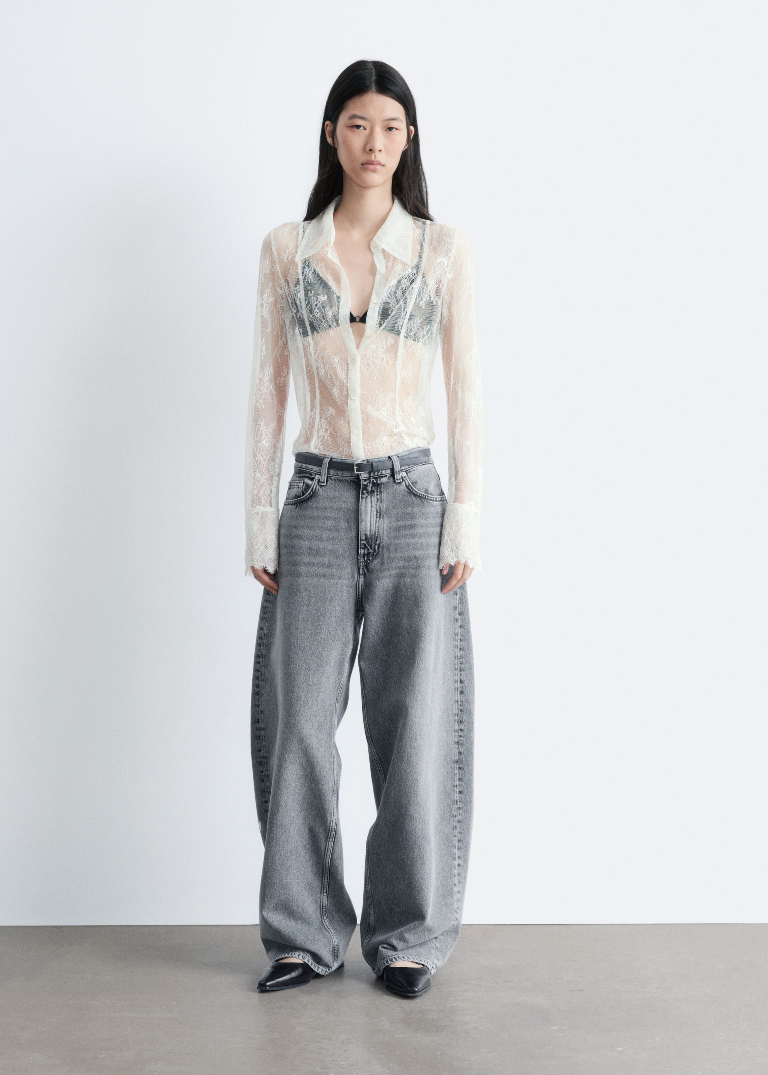 Image of Tapered Lace Shirt