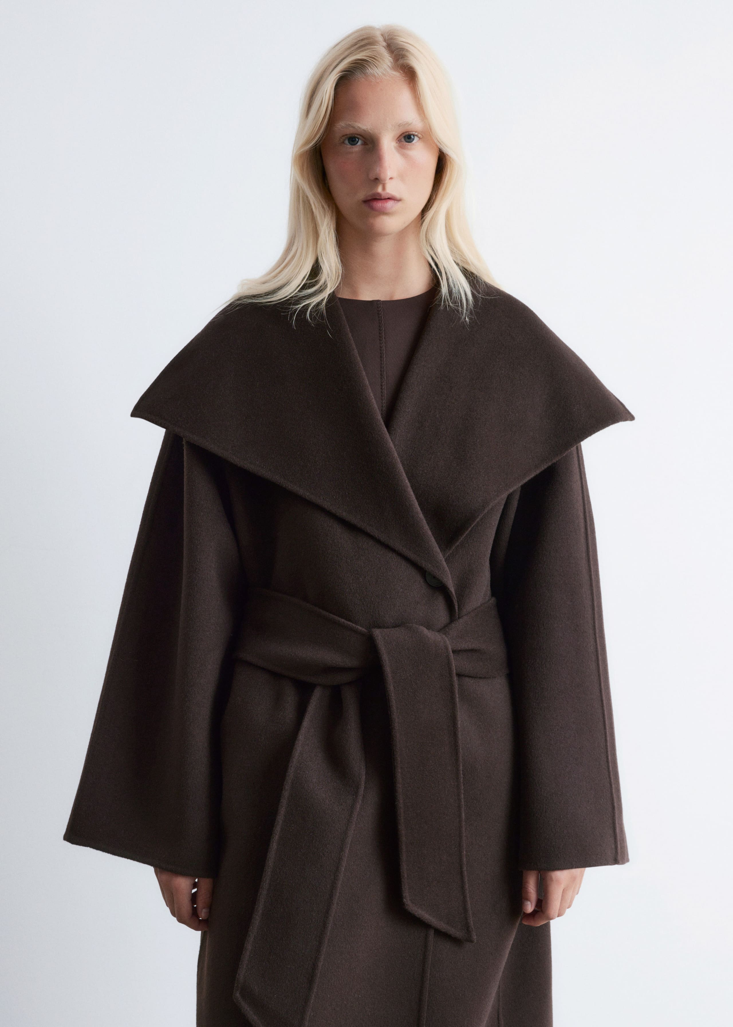 Image of Shawl-Collar Wool Maxi Coat