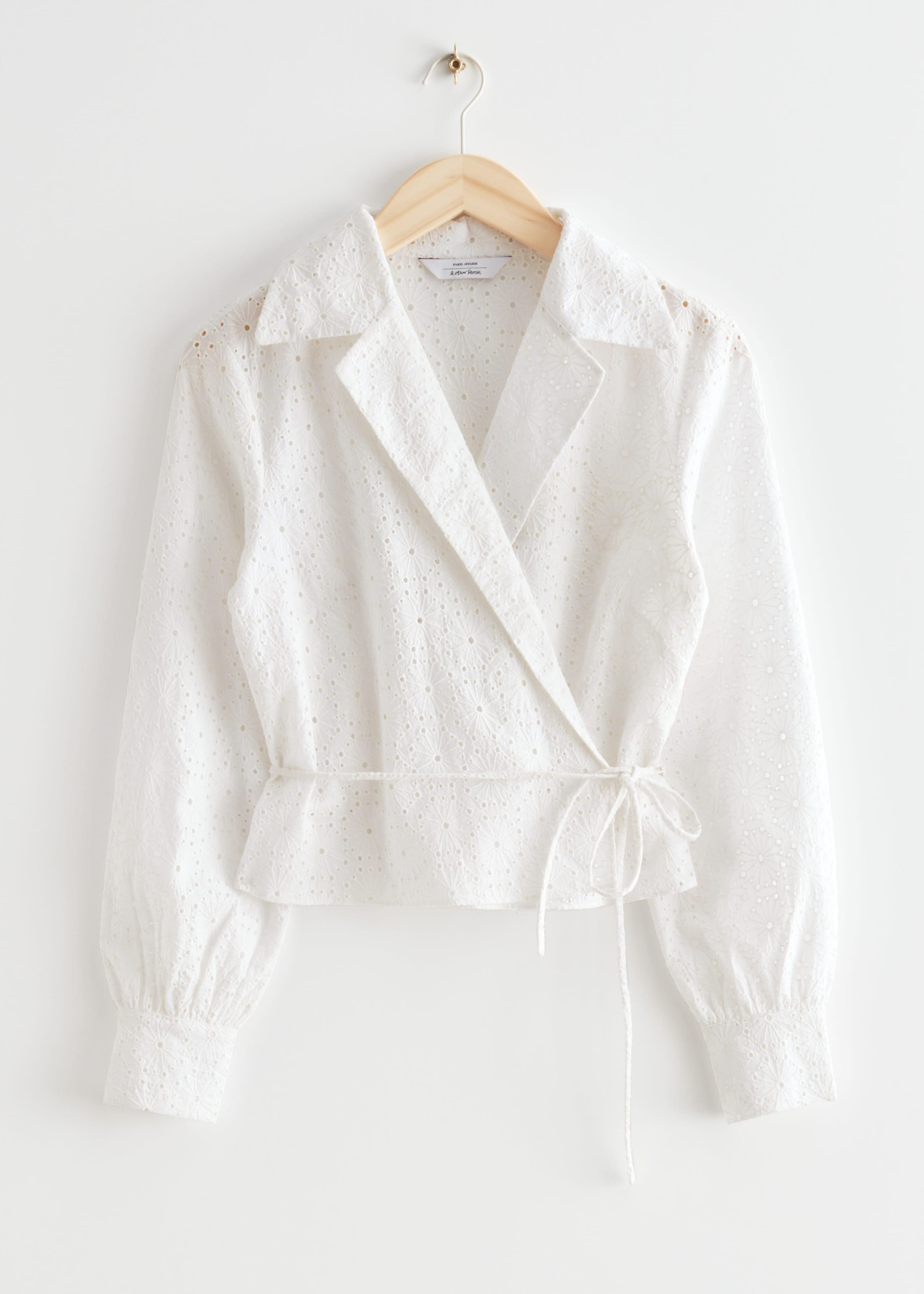 Collared Wrap Blouse - White - Natura morta