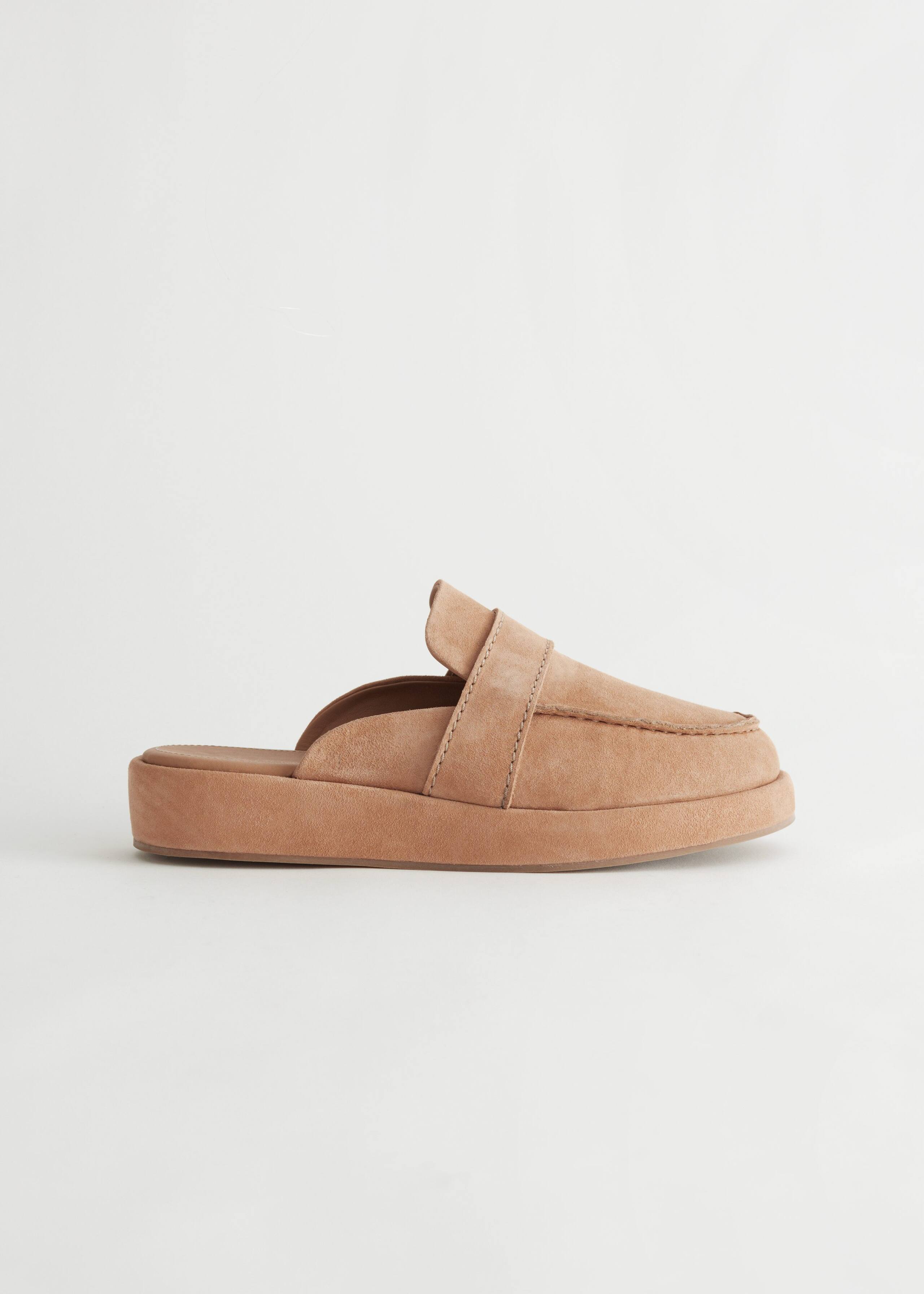 Image of Suede Flatform Slippers