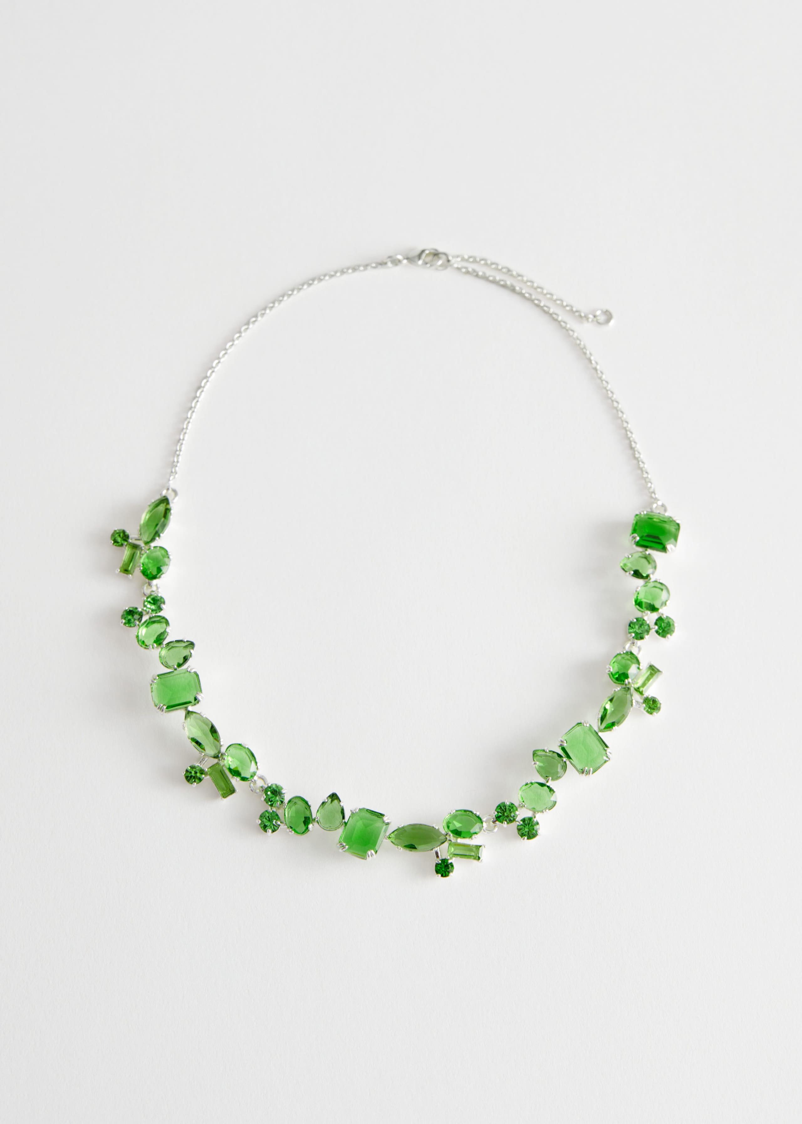 Collier réglable orné de pierres de verre - Pierres vertes - Still Life