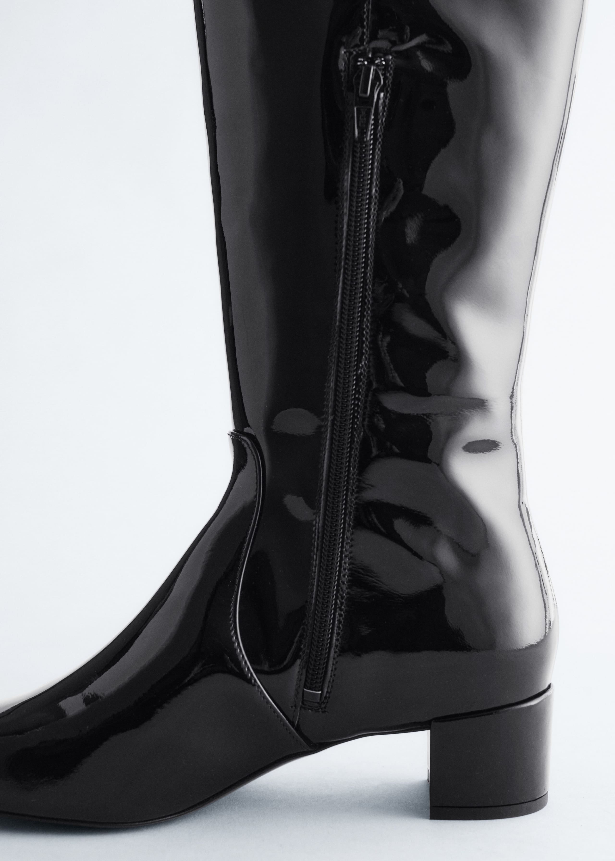 Image of Heeled Leather Knee Boots