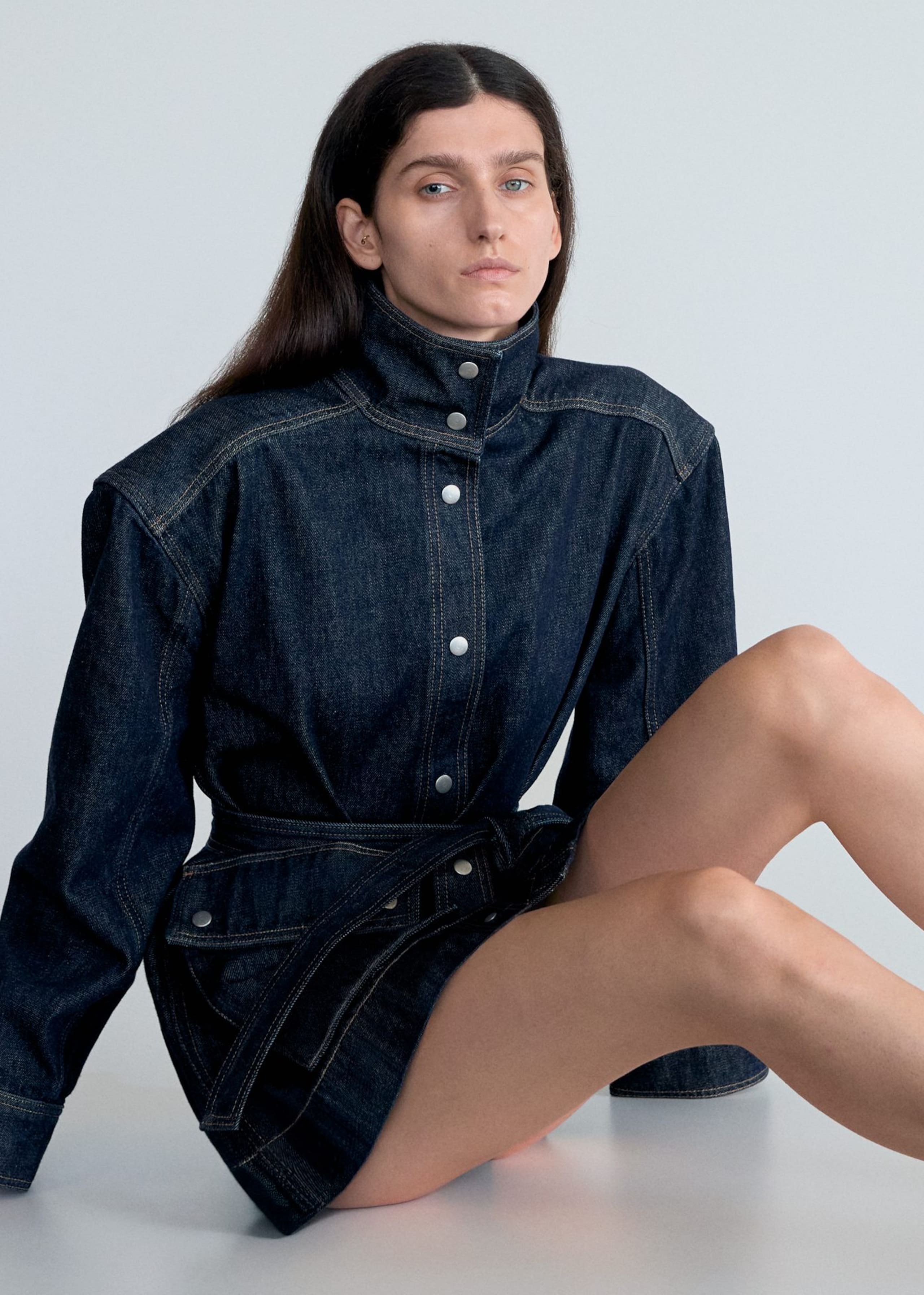 Image of Jeansjacke mit Bindegürtel