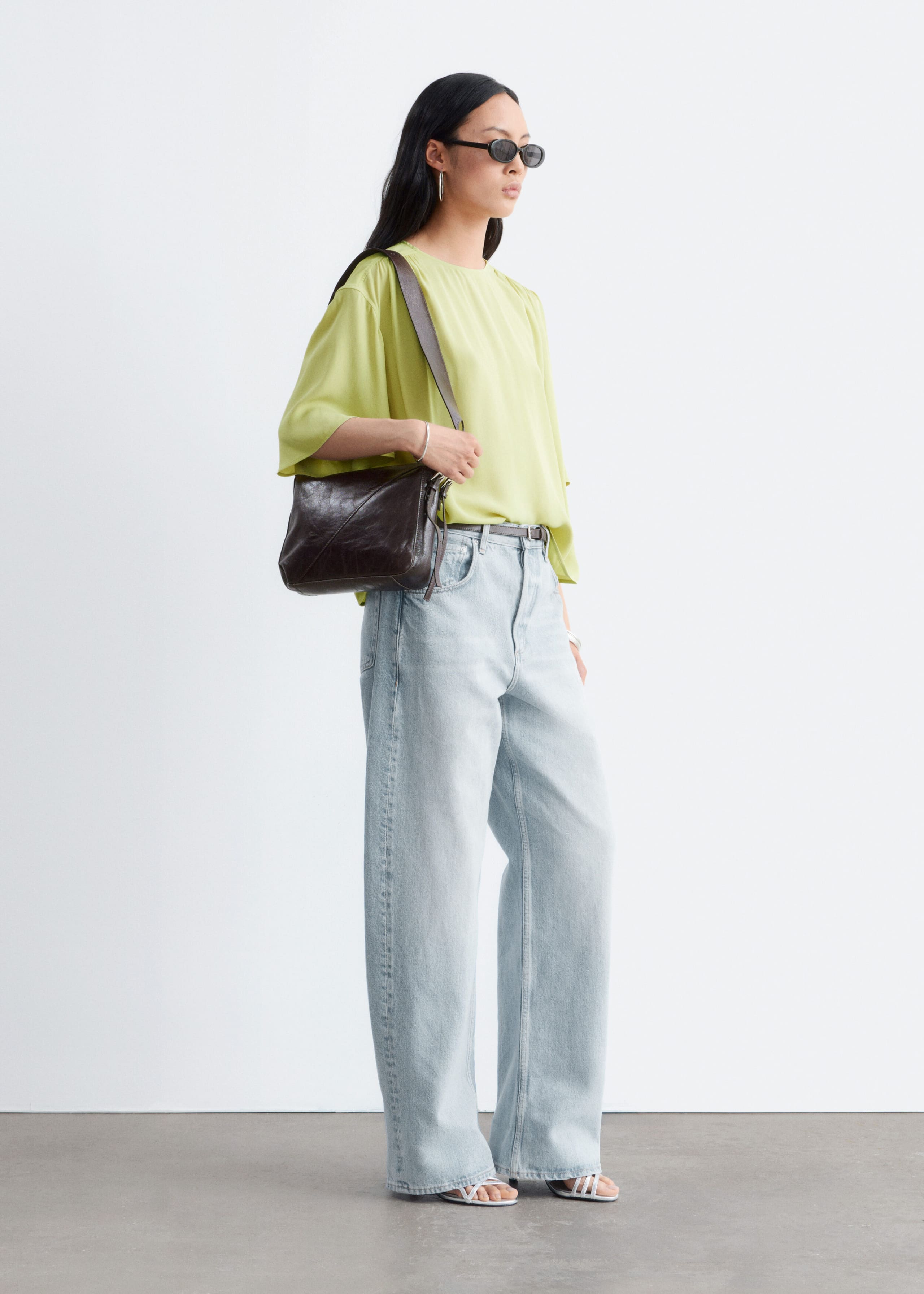 Image of Gathered Crepe Blouse