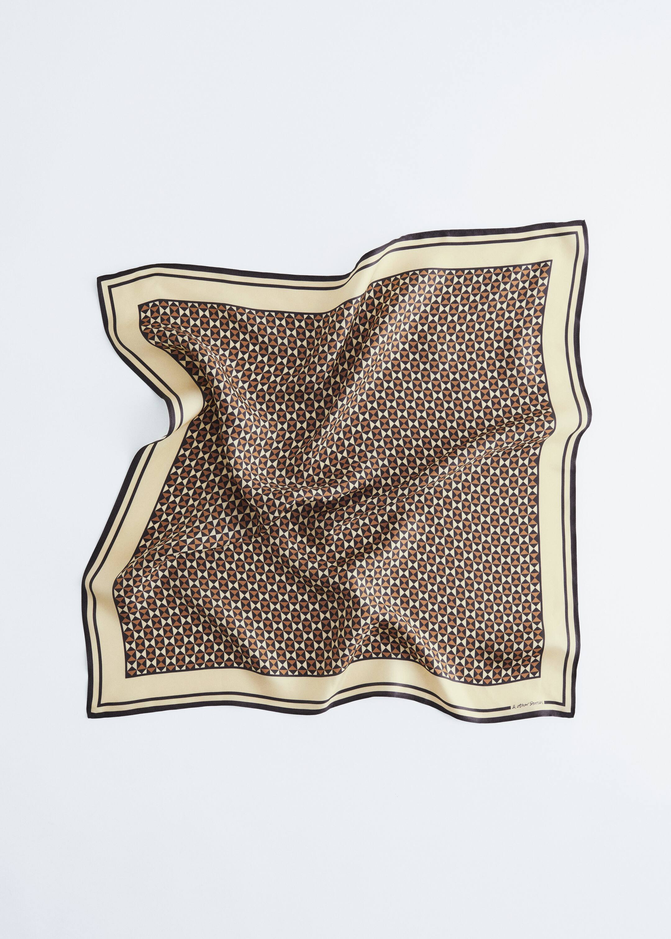 View larger image: Graphic-Print Square Silk Scarf - Brown Pattern - Ladies | H&M GB 2