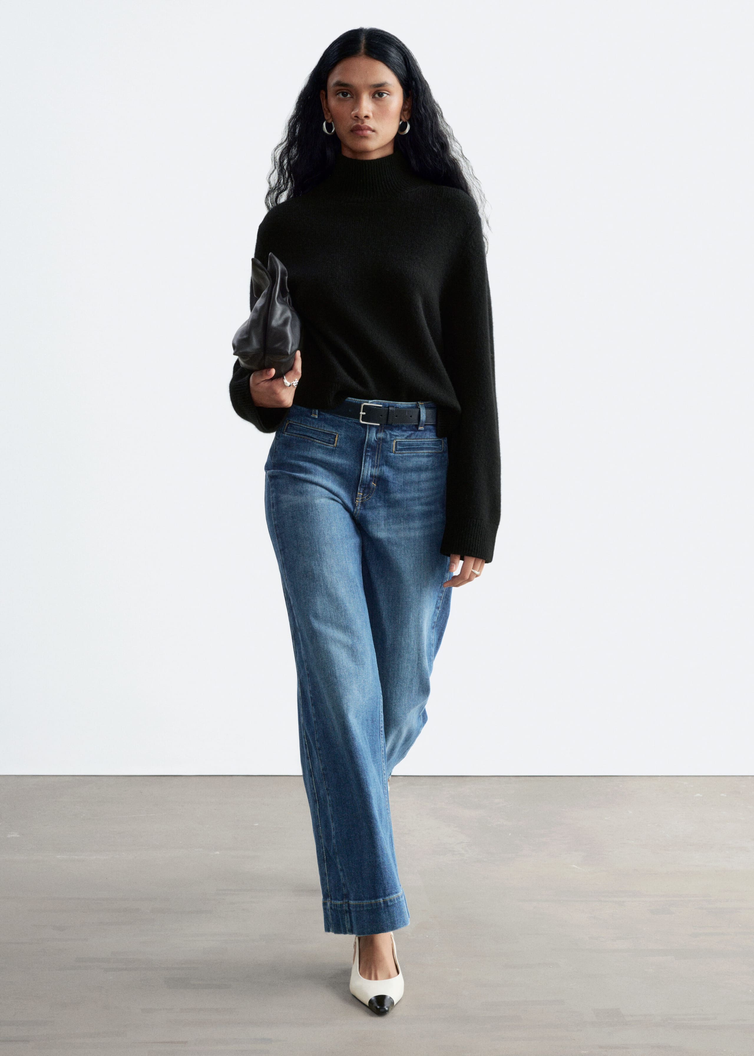 Regular Wide-Leg Jeans Mid Blue Wash