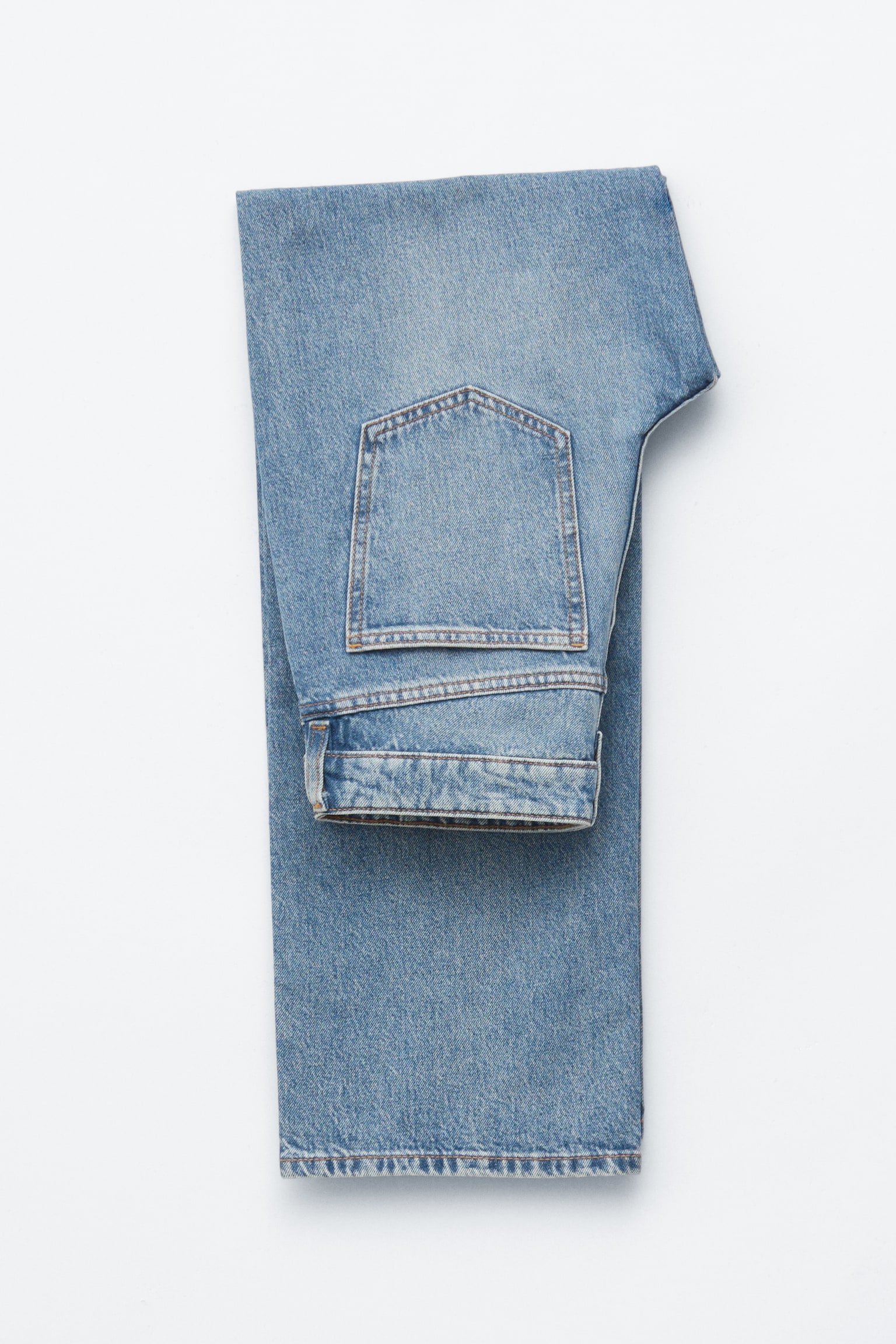 Jeans a gamba dritta - Blu polvere/Grigio chiaro - 4