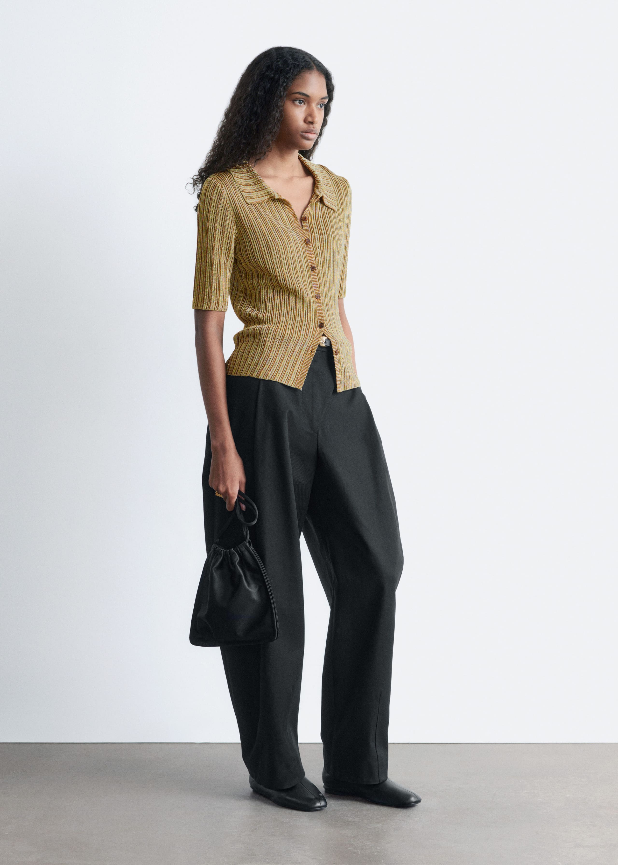 Image of Rib-Knit Lurex Top