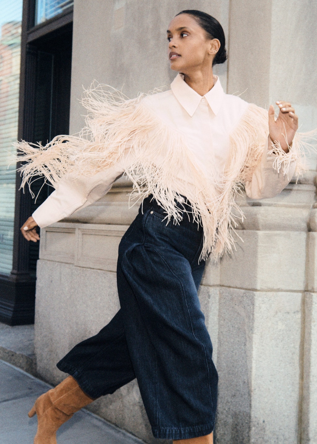 Image of Cropped Wide-Leg Jeans