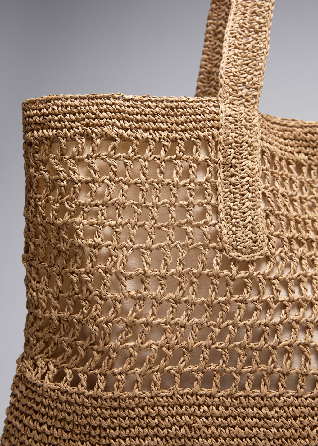Image of Large Crochet-Straw Tote