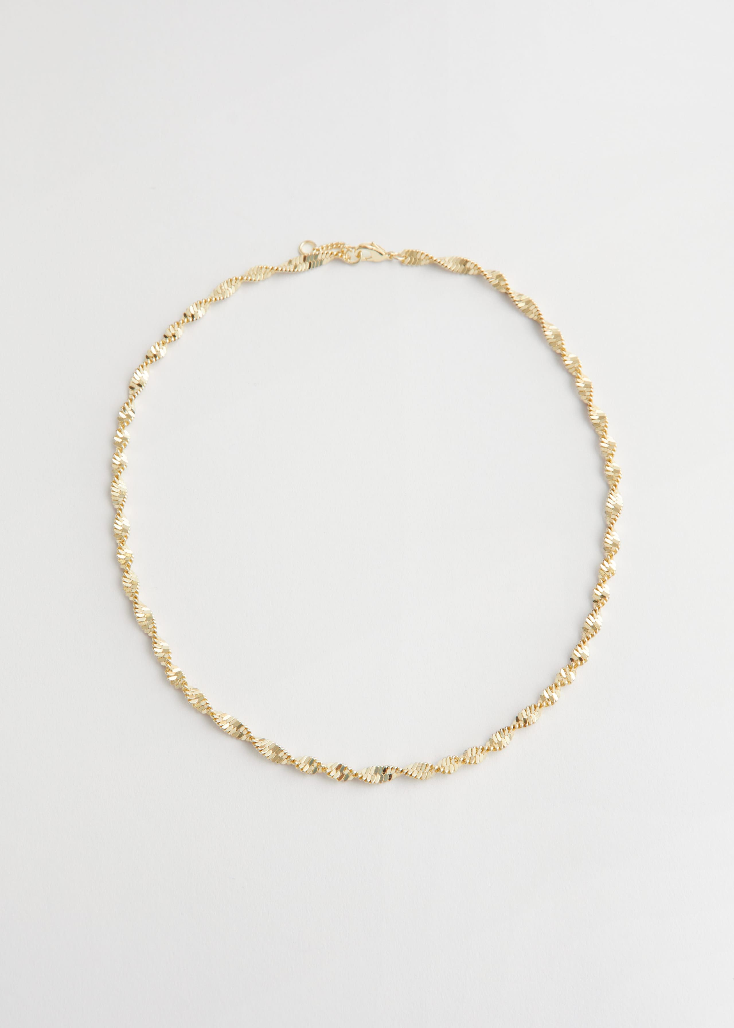 Spiral Twisted Chain Necklace - Gold - Natura morta