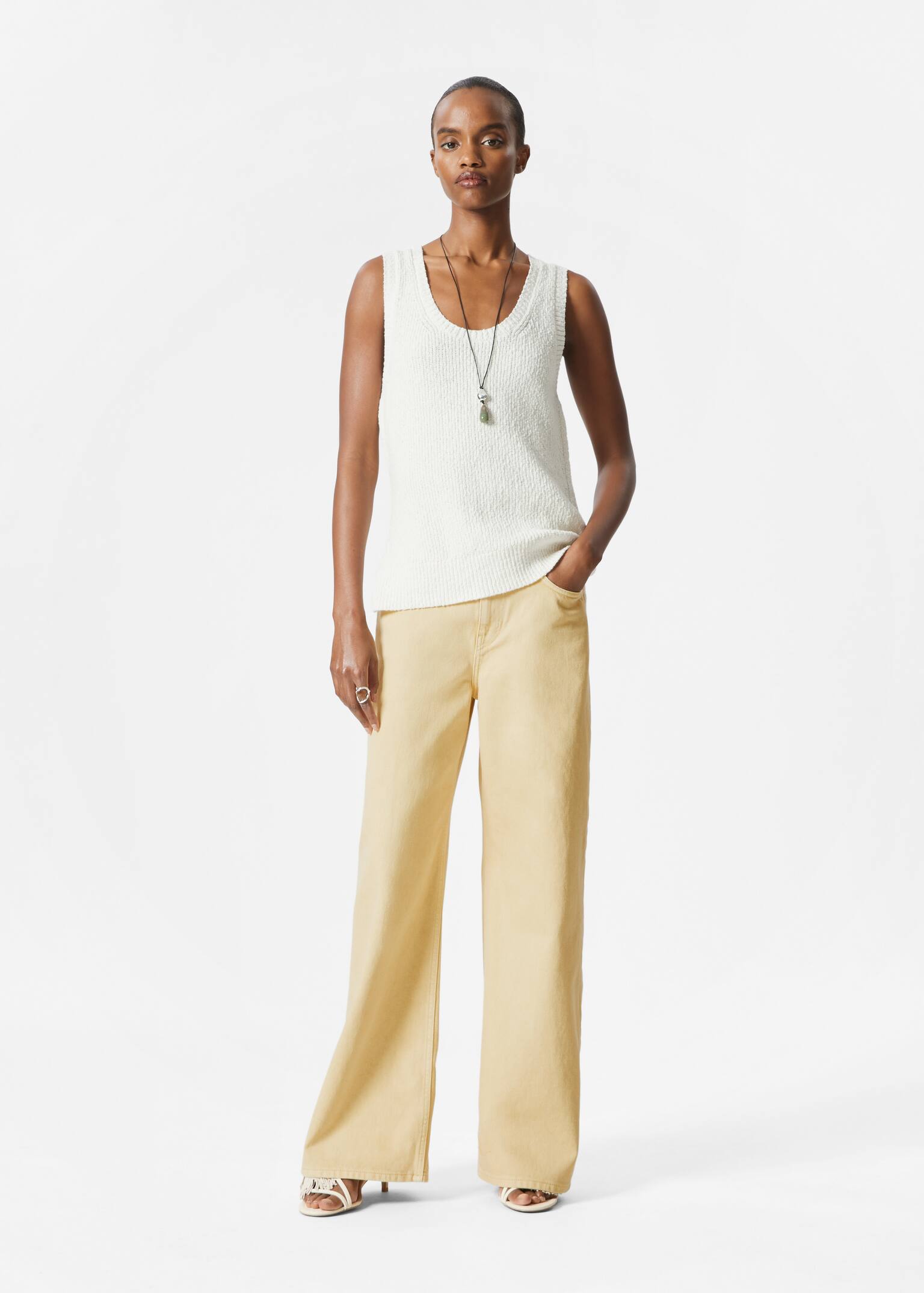Relaxed Wide-Leg Jeans - Jaune clair/Vert kaki/Brun rouille/Beige