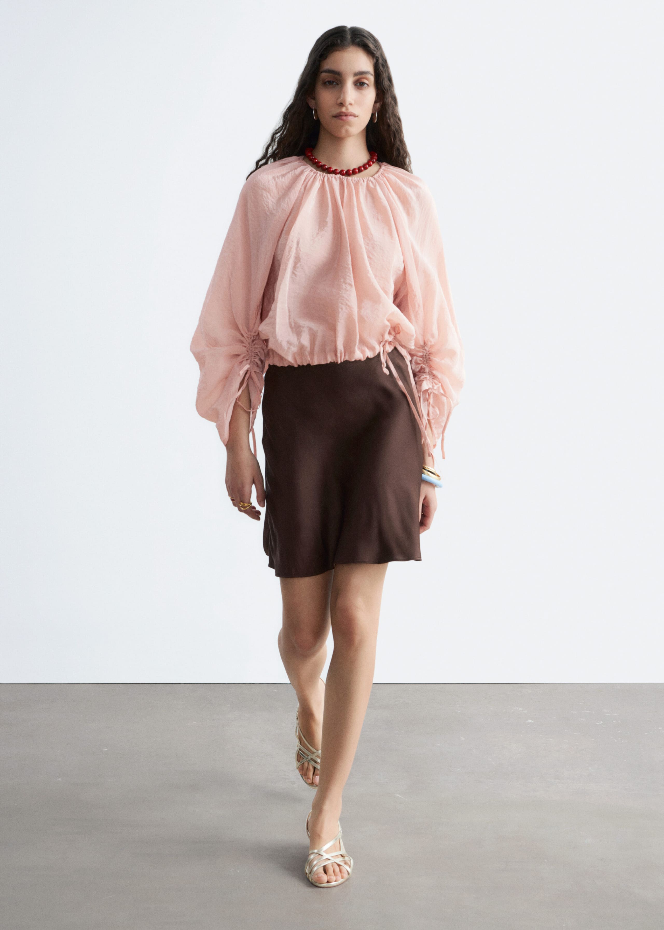 Image of Voluminous Tie-Detail Blouse