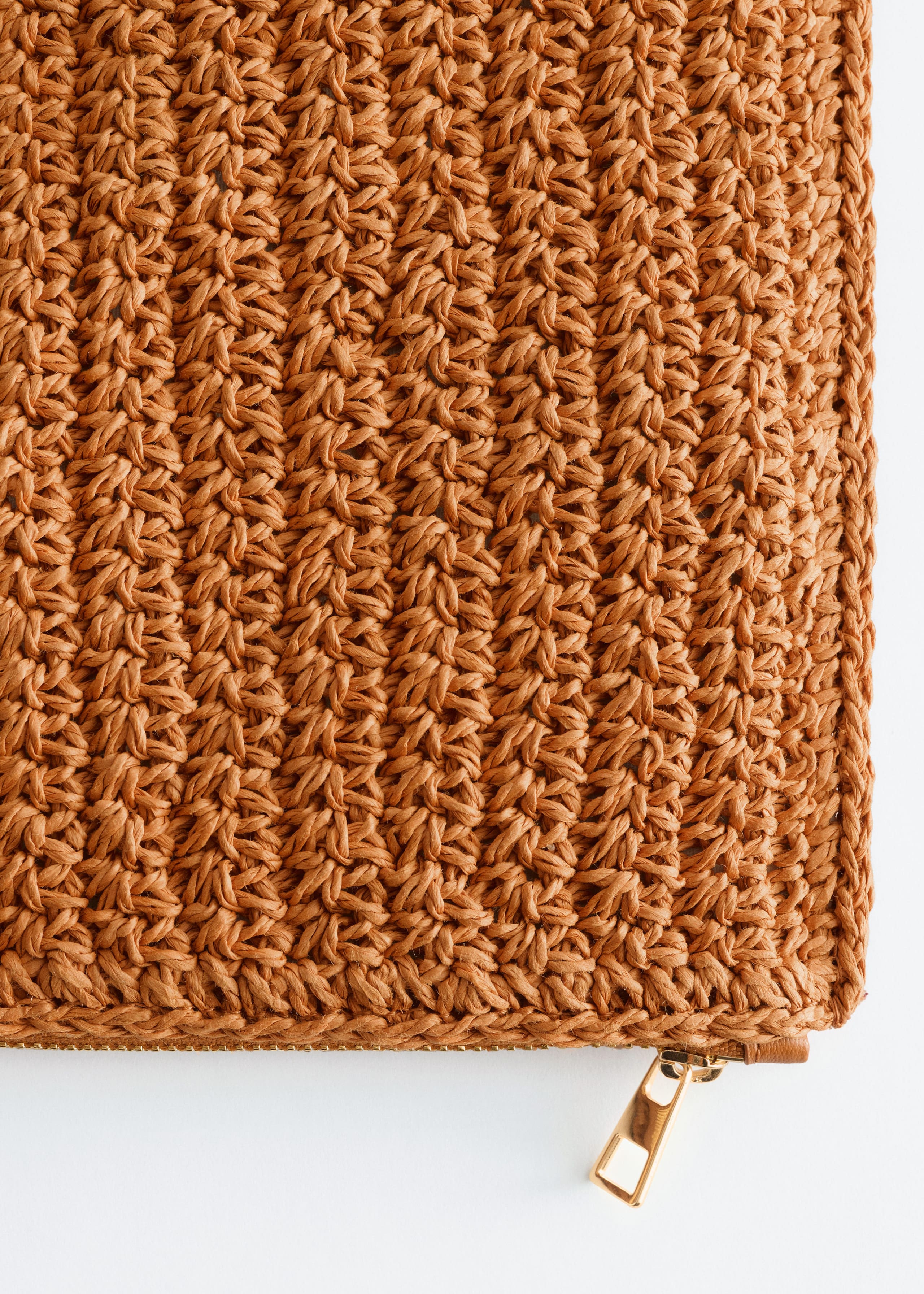 Image of Raffia Straw Flat Pouch