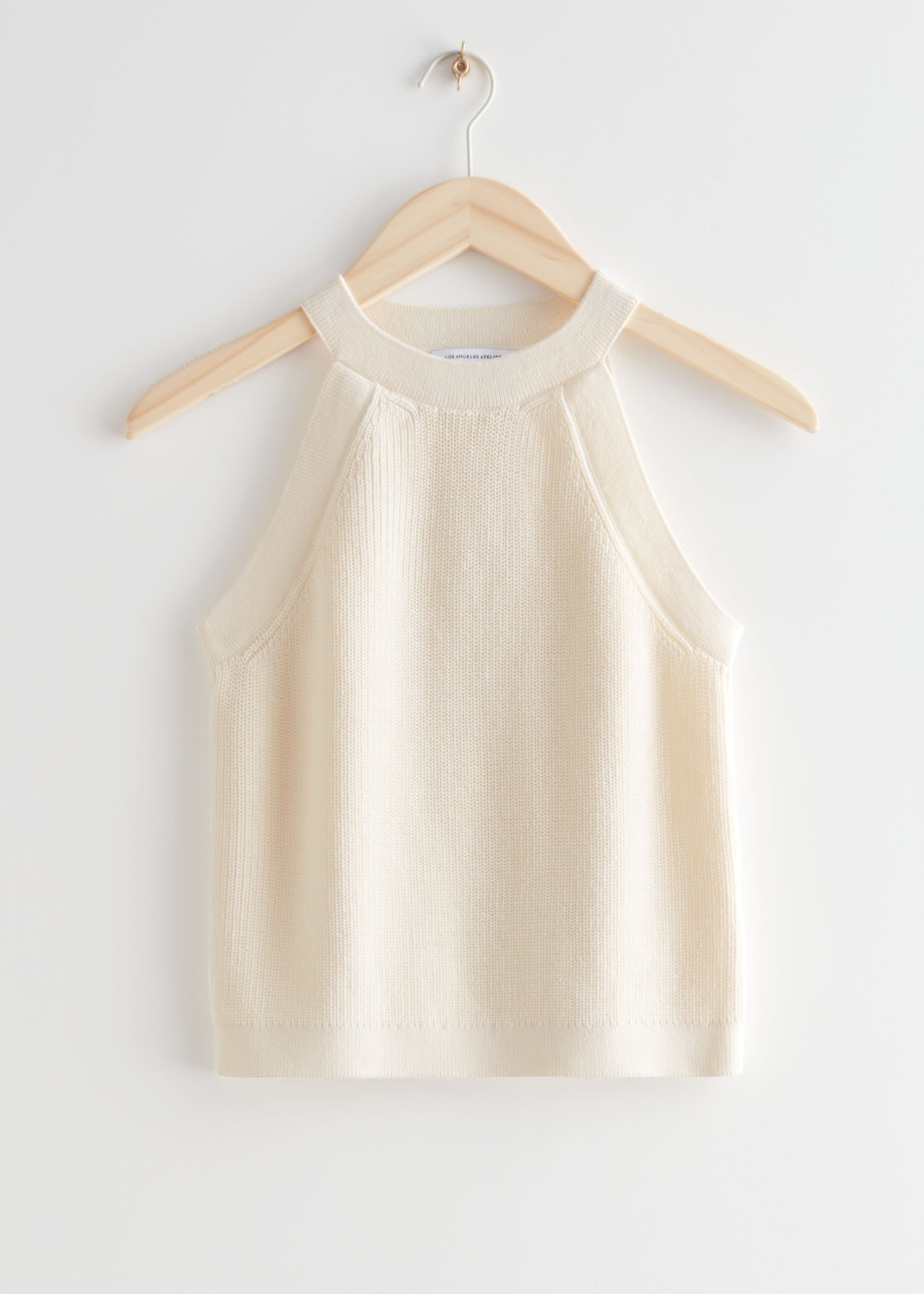 Fitted Halter Knit Top - Blue - Still Life