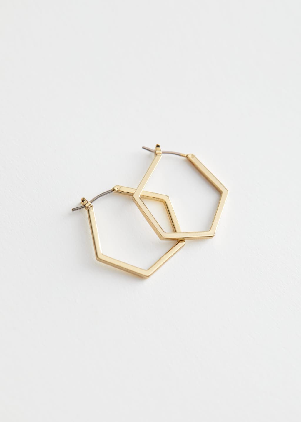 Hexagon Hoop Earrings - Gold - Still Life