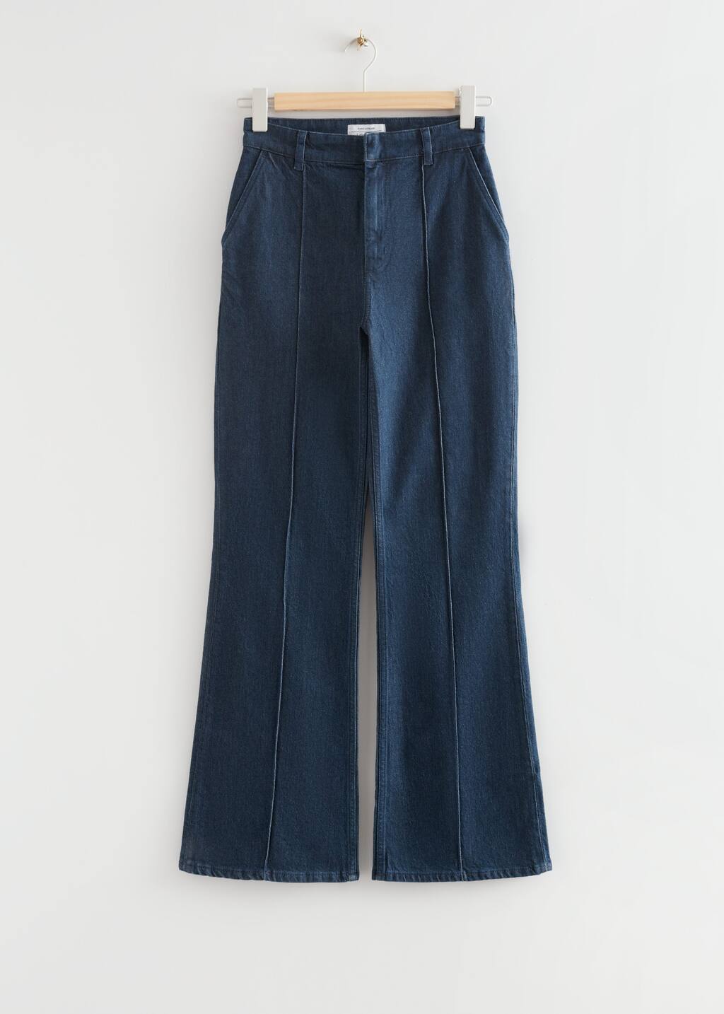 Flared Pintuck Jeans - Mid Blue - Still Life