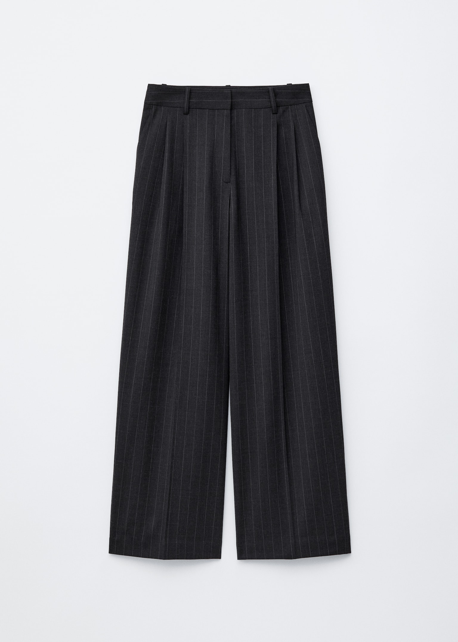 Tailored Wool Trousers - Donkergrijze krijtstreep