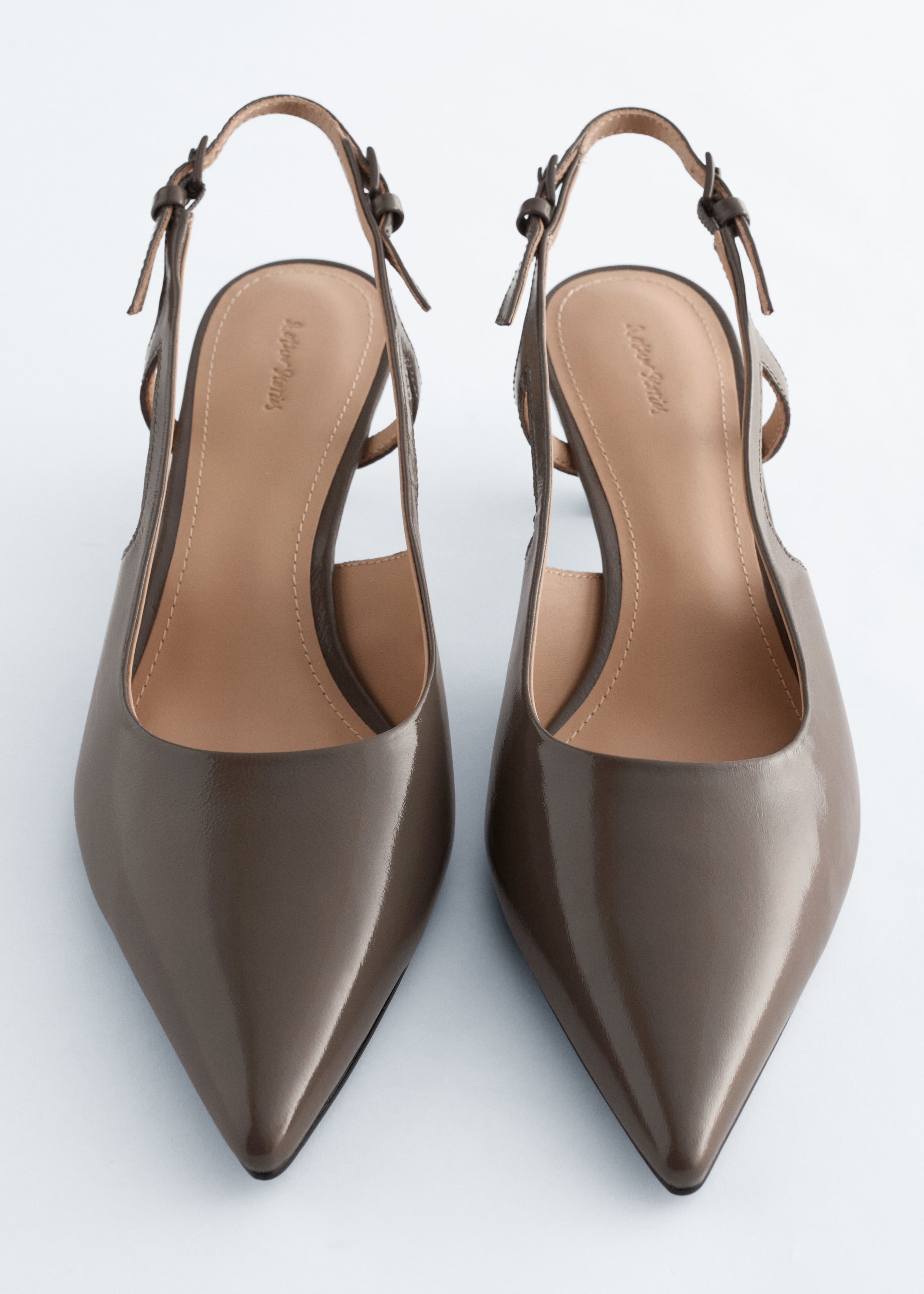 Escarpins à bride arrière en cuir verni - Gris foncé - Still Life