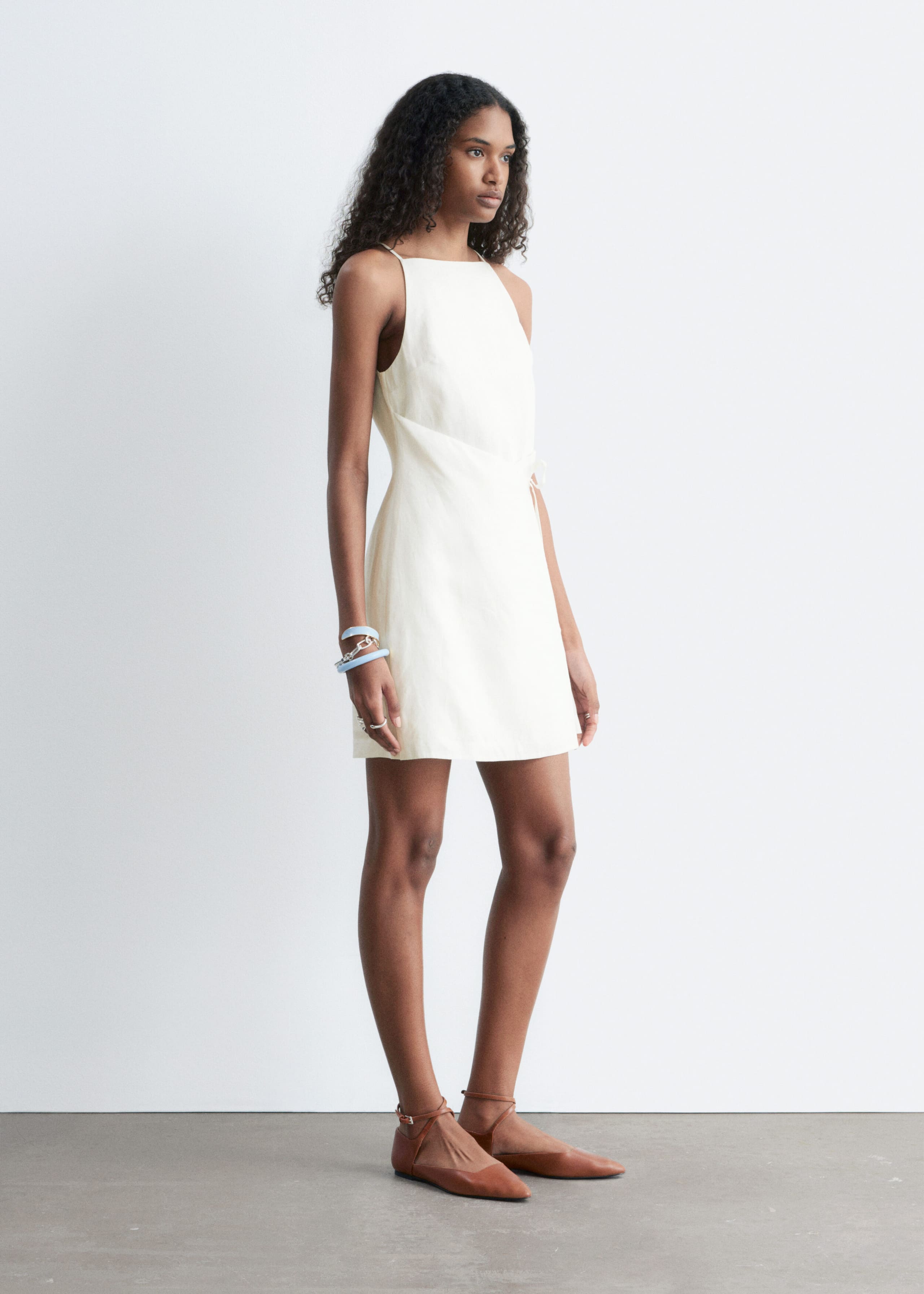 Image of Lniana sukienka mini