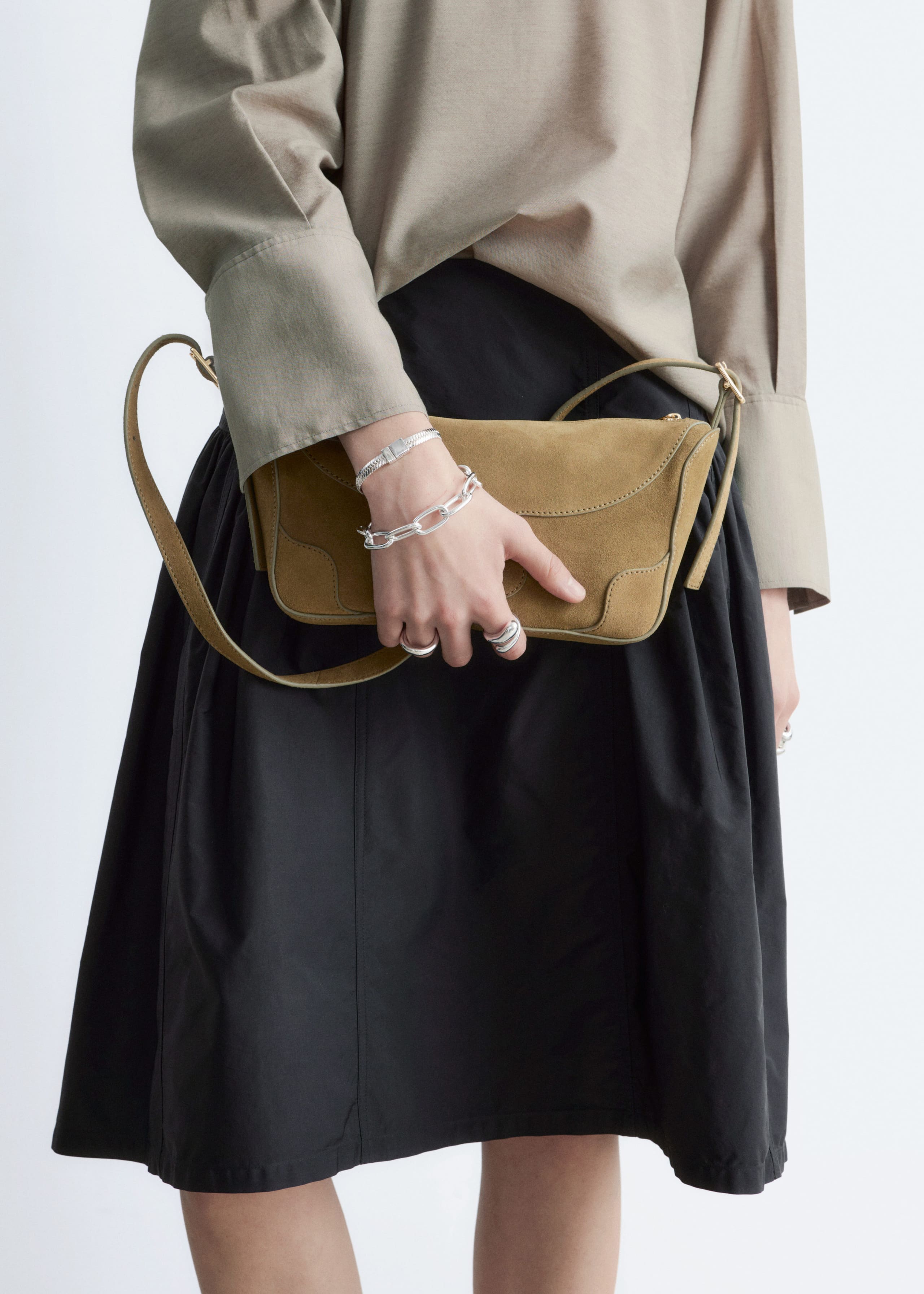 Image of Puff A-line Midi Skirt